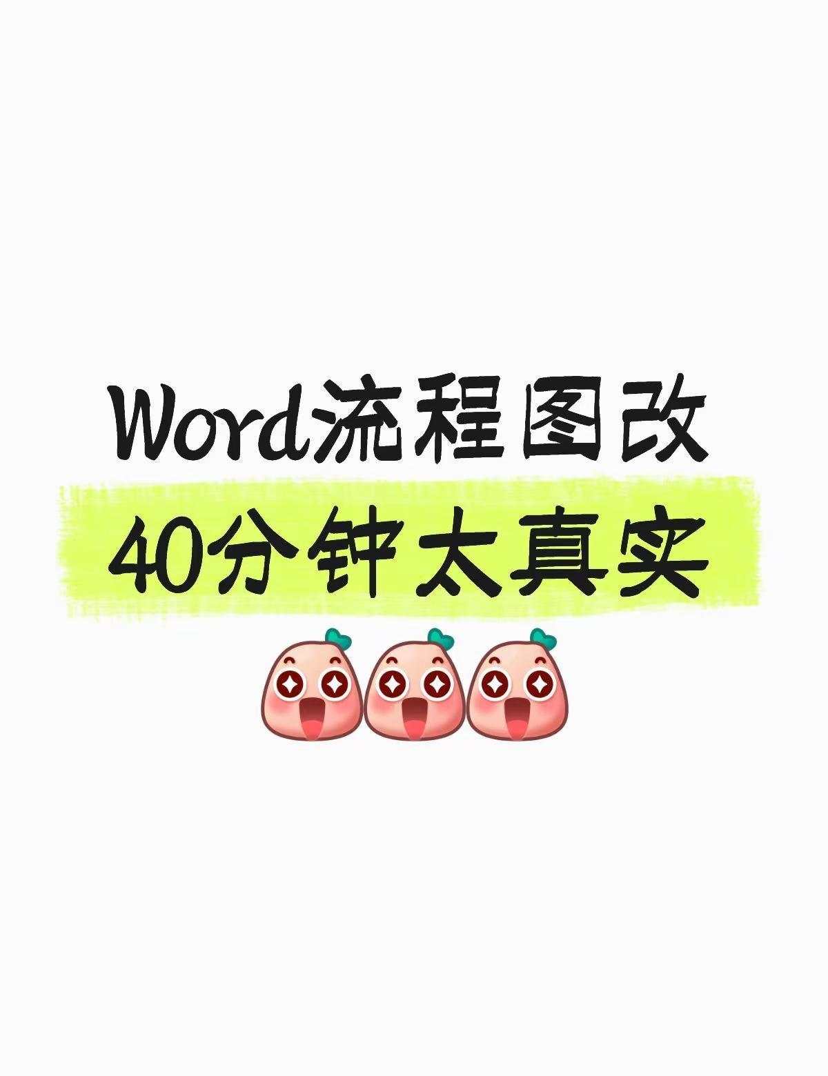Word流程图改40分钟太真实。高铁上看人用 Word 调流程图 40 分钟，这