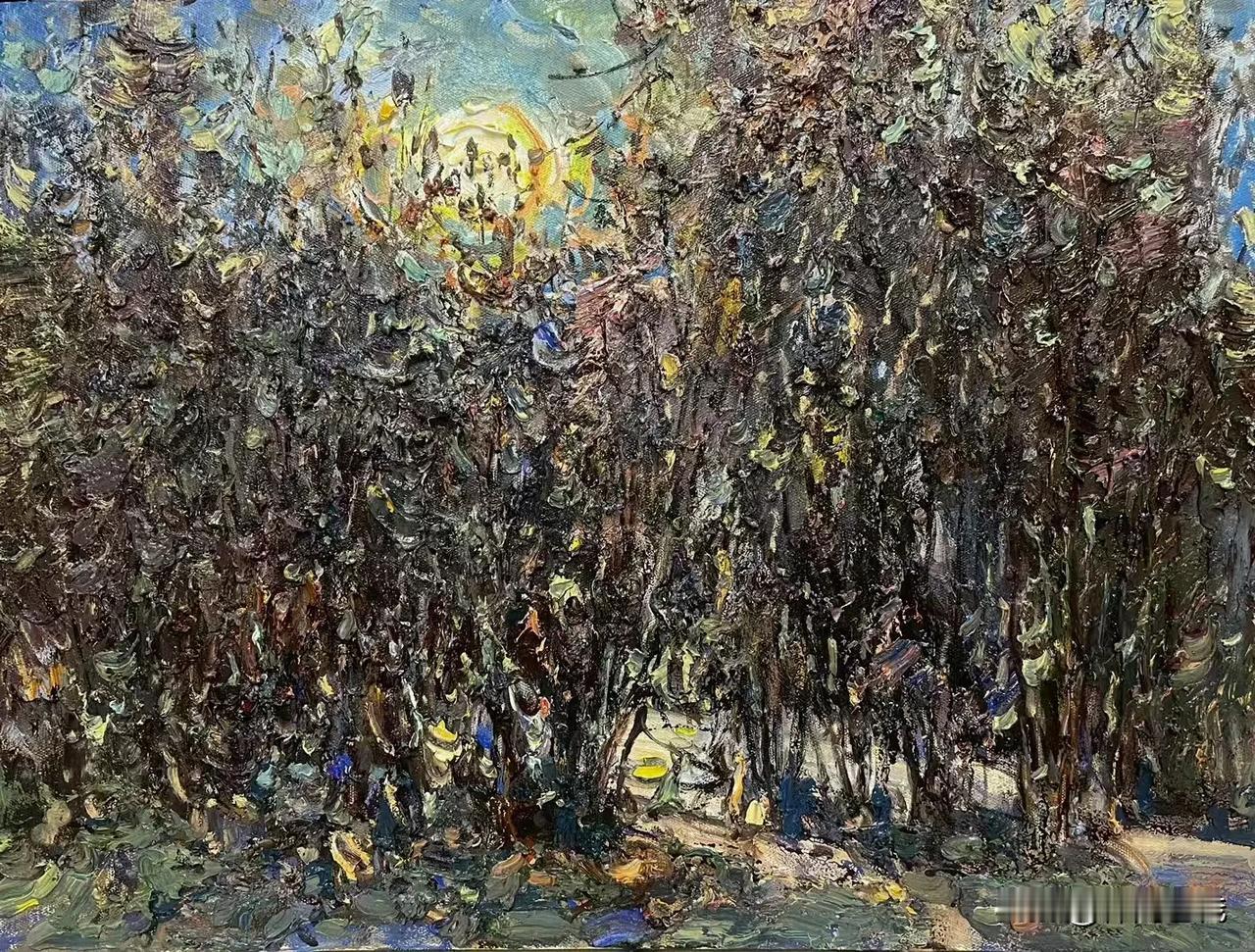 张继渝老师绘画作品欣赏
月色朦胧 油画 80x60cm