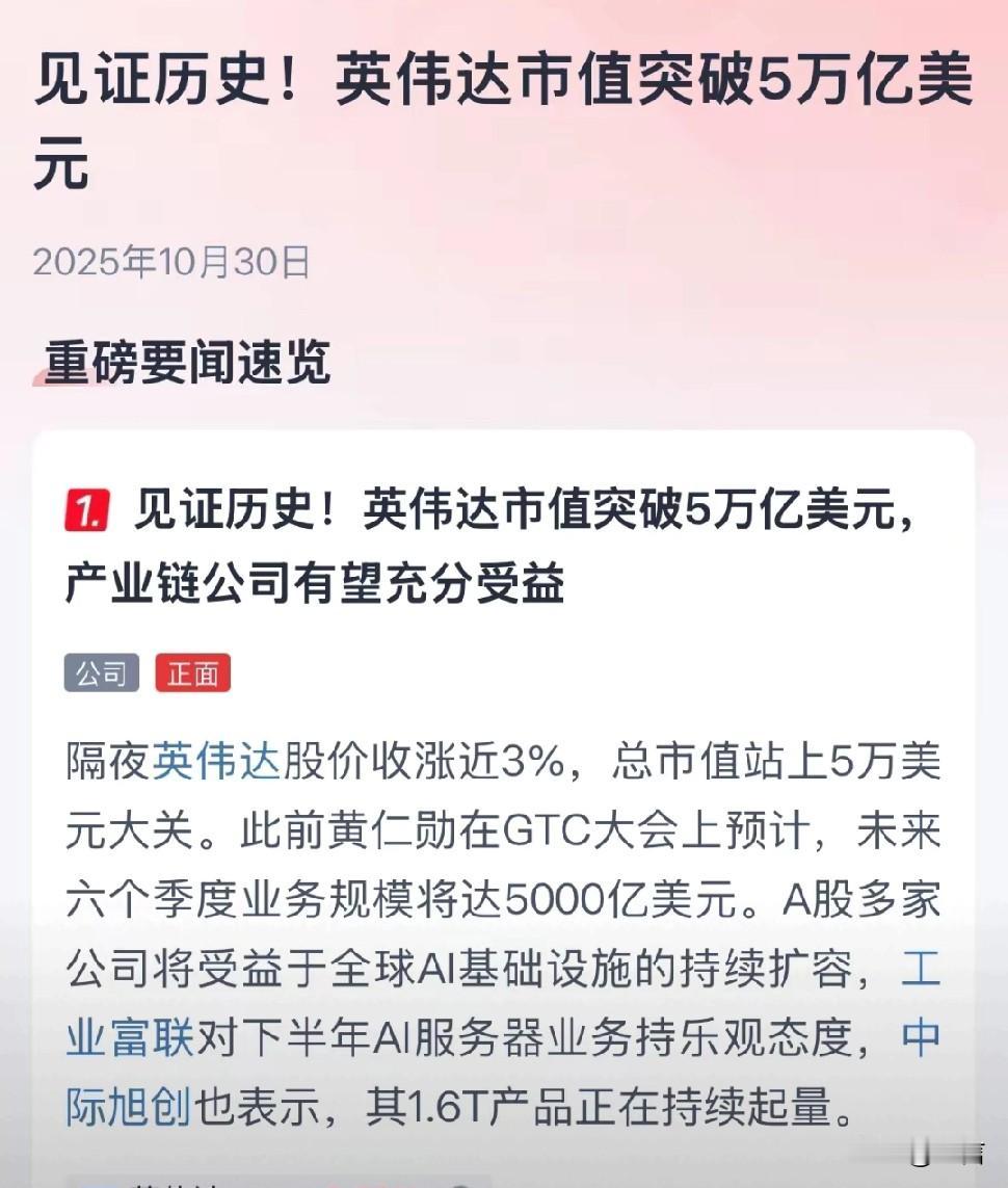 英伟达市值有泡沫？用不上5年还会翻一番

近期英伟达几乎把他能投资的所有高科技巨
