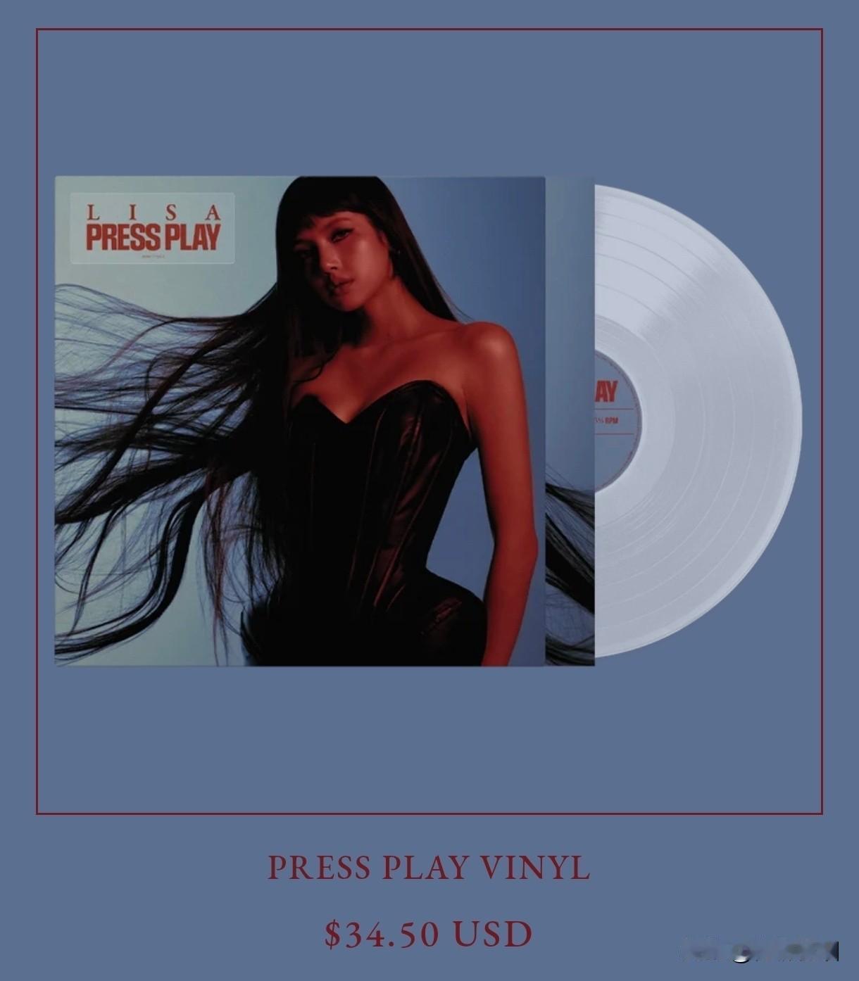 Lisa最新迷你专辑《PRESS PLAY》已公开售价，普通CD版约为138元人