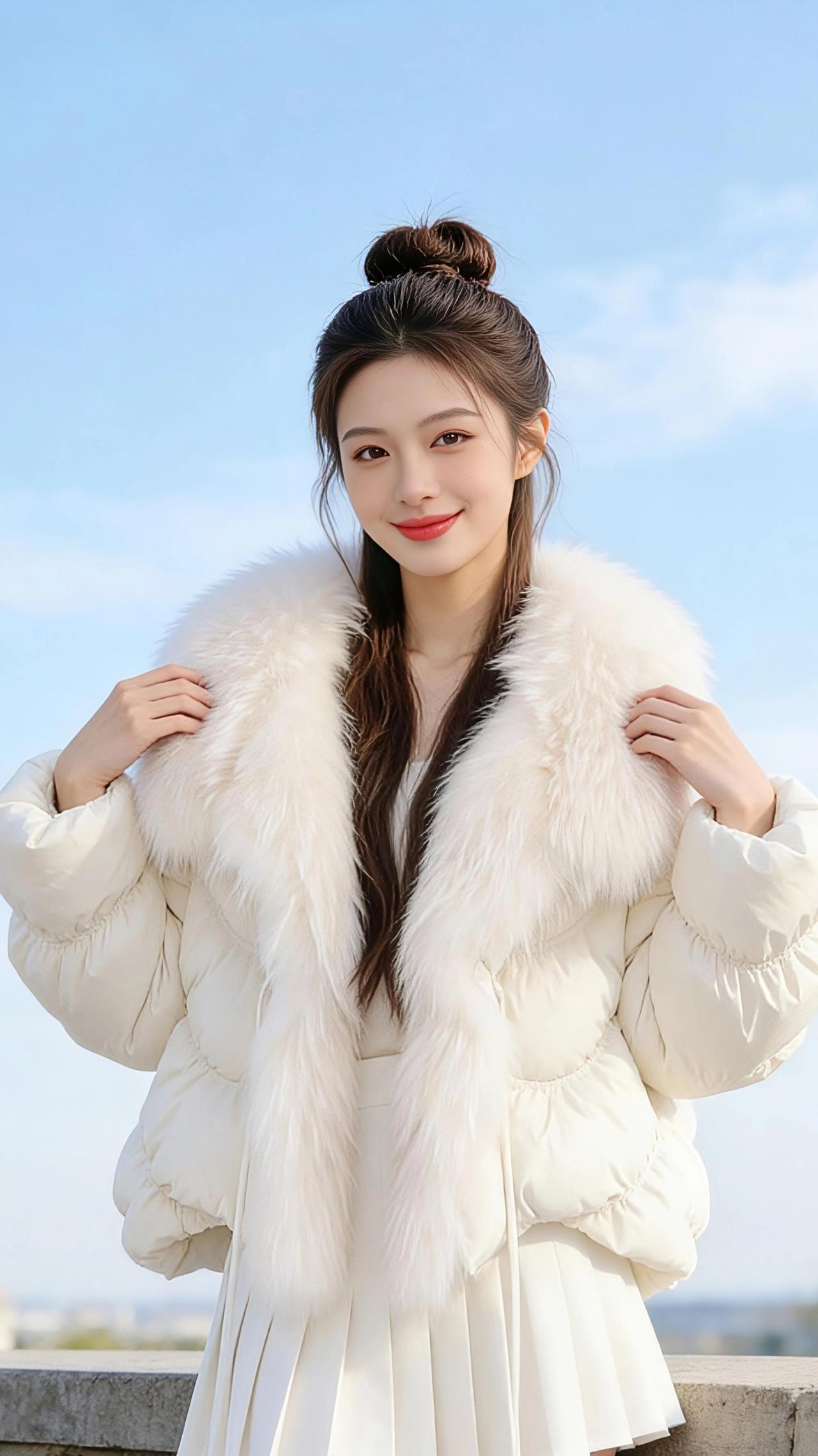 冬日晴岚里的绒白诗篇
 
晴日的风掠过矮墙，捎来清冽的温柔，像揉碎了一捧星光洒在