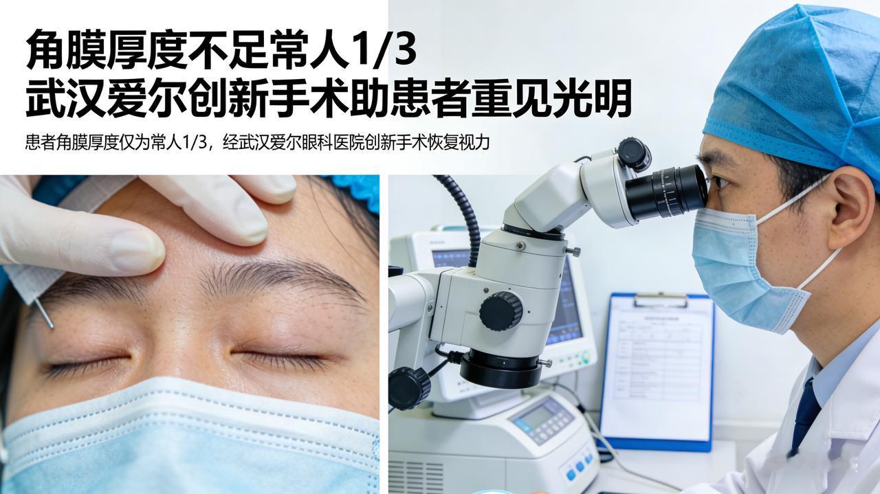 角膜厚度不足常人 1/3，武汉爱尔创新手术助患者重见光明

左眼“交联”右眼“移