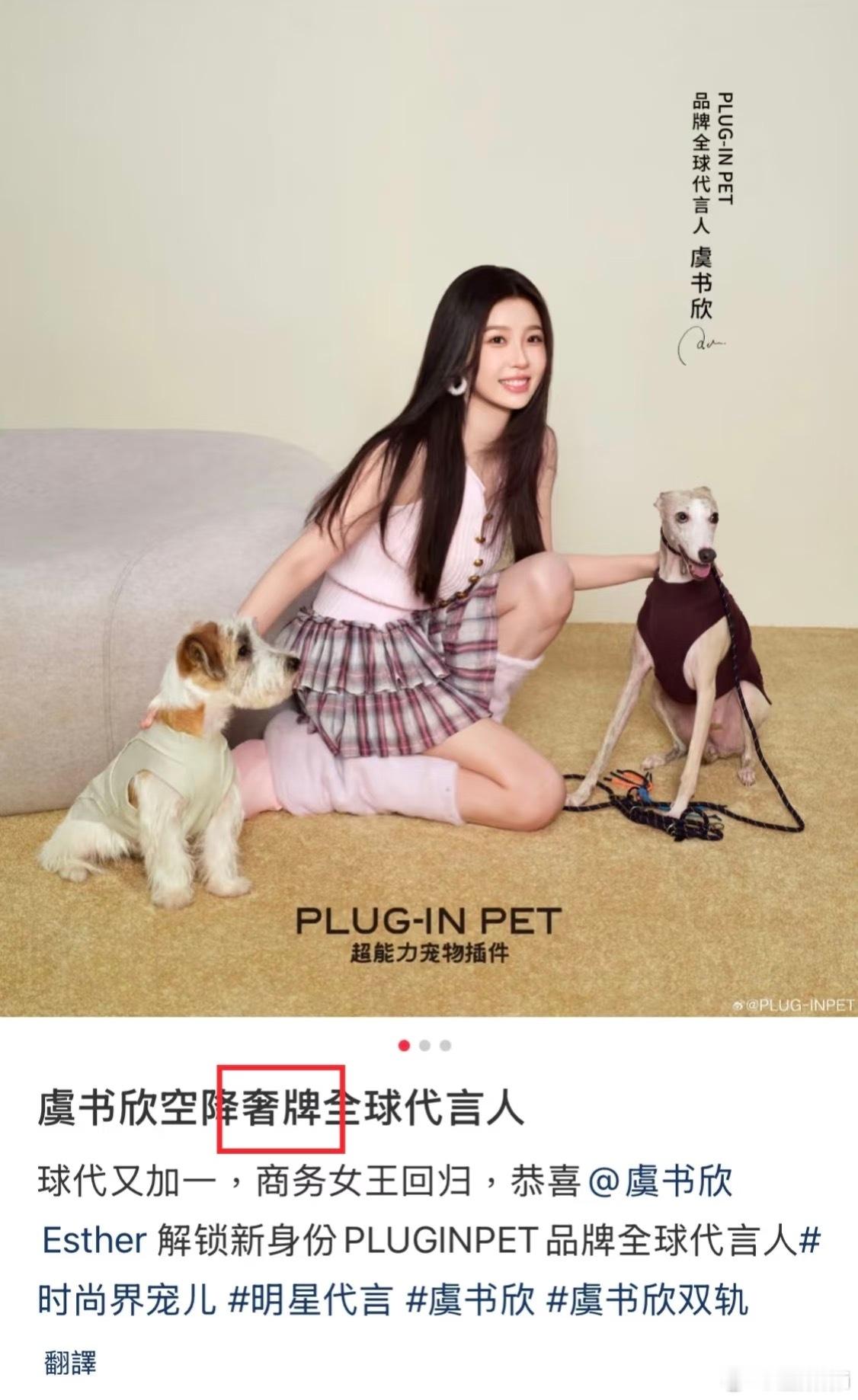 新代言官博官宣前才100多人关注[柯基] 虞书欣一代言又奢牌了又商务女王了，行吧