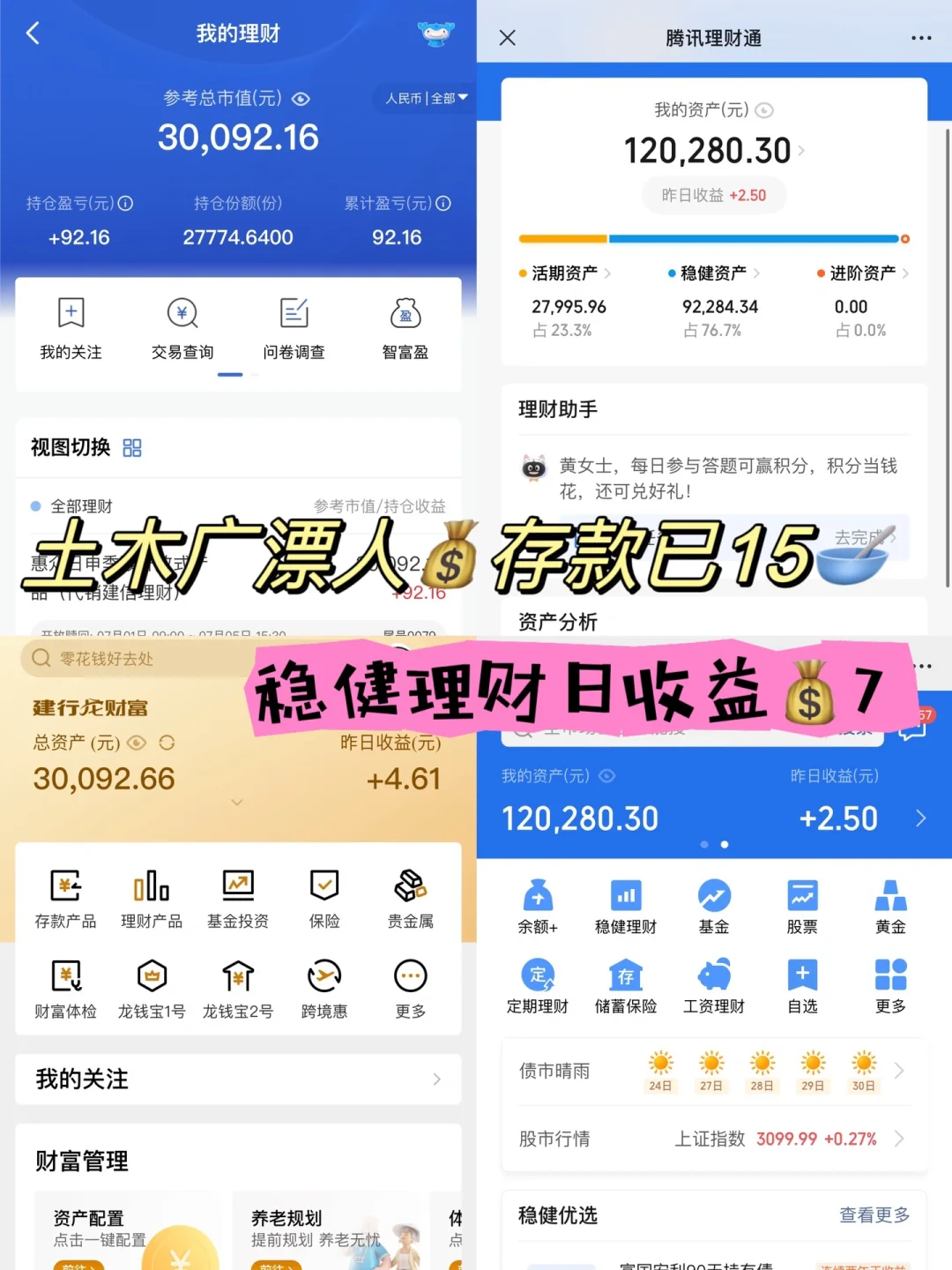 存款15W｜稳健理财日收益💰7｜惨淡的债基