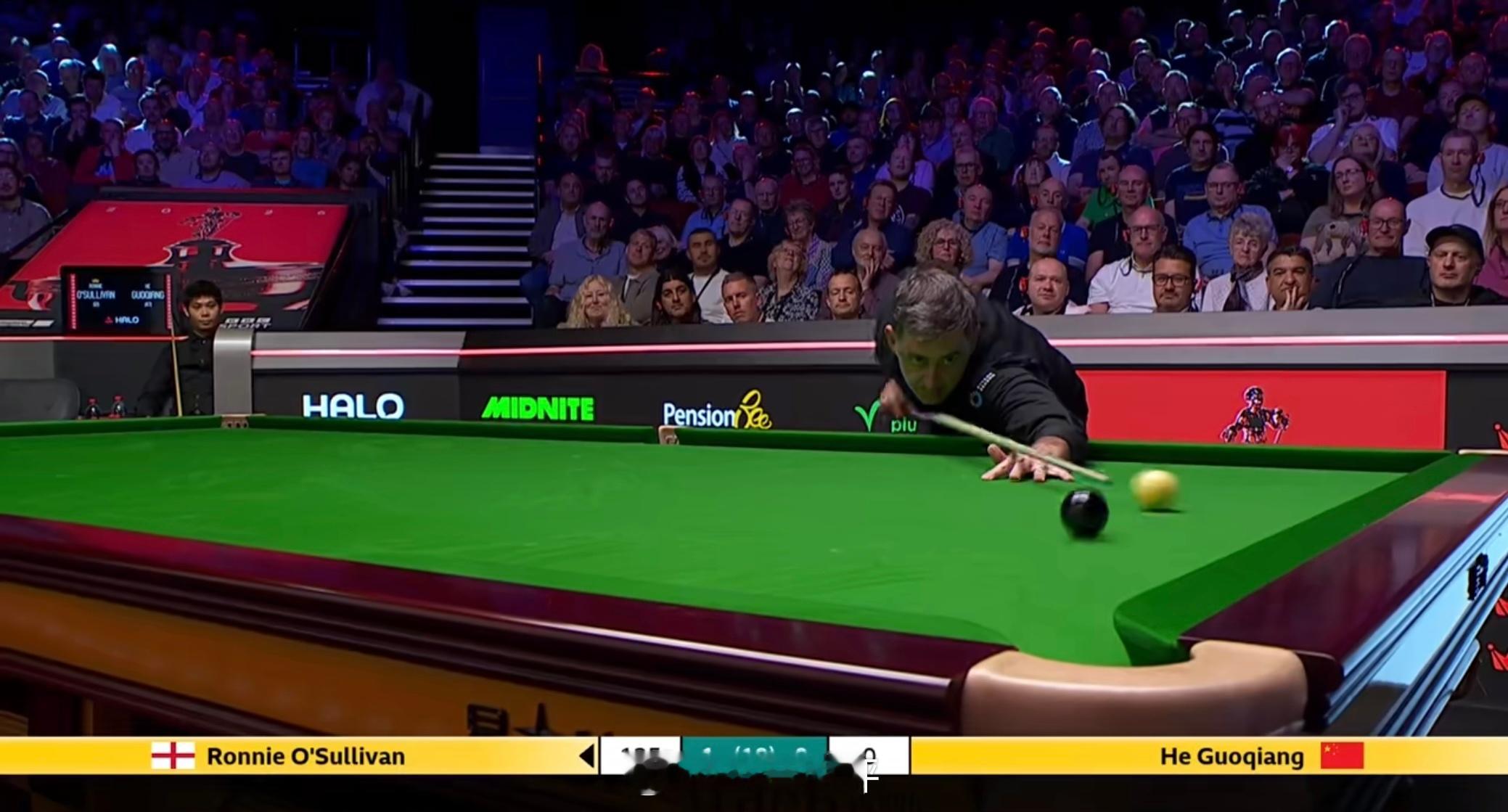 斯诺克世锦赛奥沙利文 虽然已非巅峰状态可比，但面对初次闯入克鲁斯堡的贺国强 还是