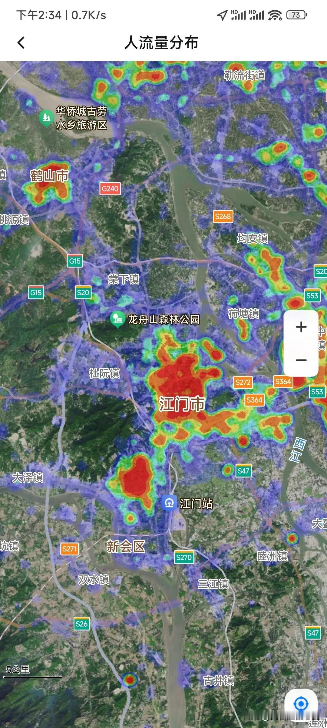 江门台州热力图对比。两市同样是J牌照，同样是三个区，同样是三个区都相对独立，不是