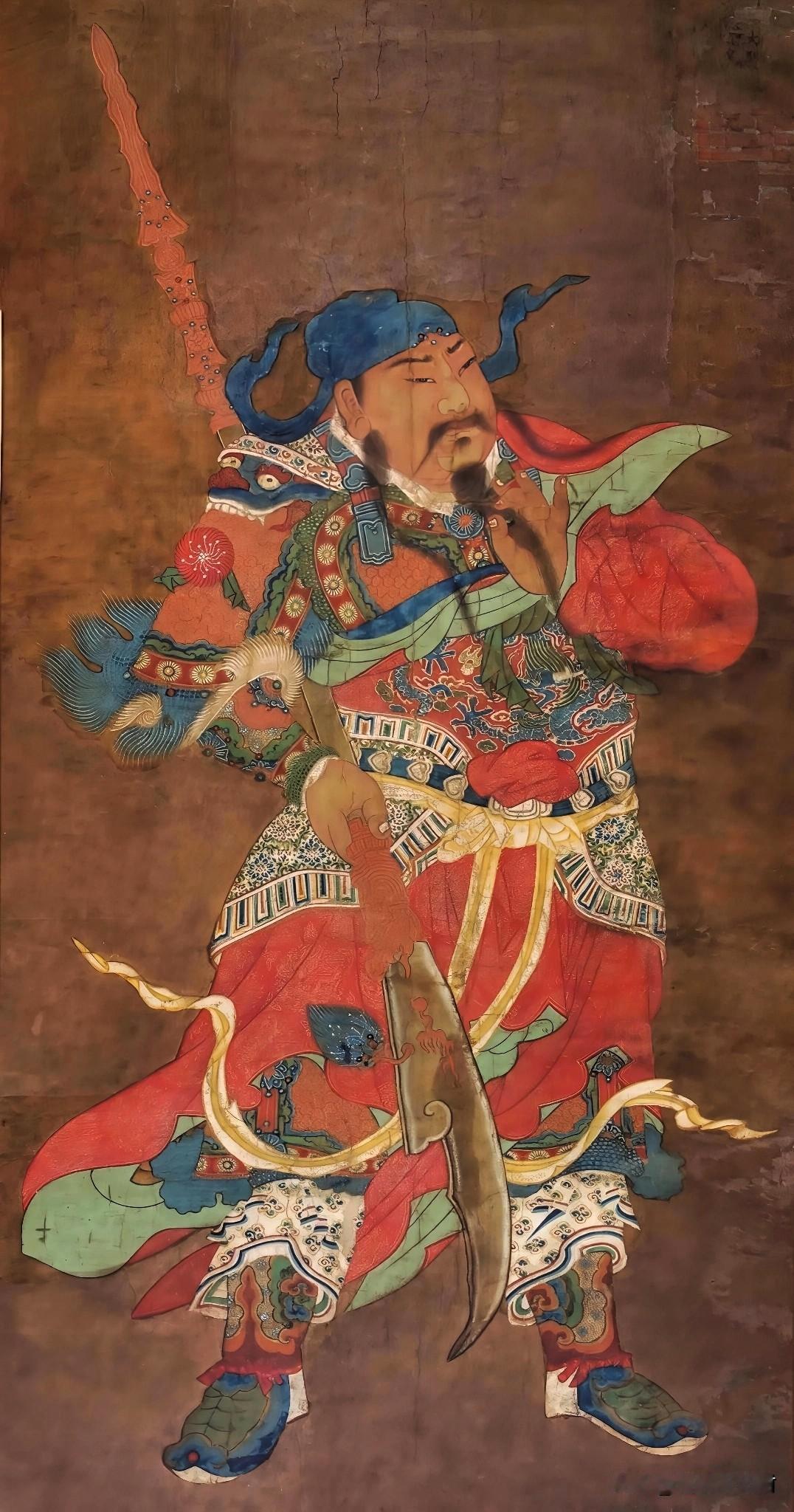 清代水陆画｜伽蓝菩萨 关圣帝君
这幅是大同市博物馆珍藏兴国寺水陆画，清代绢本重彩