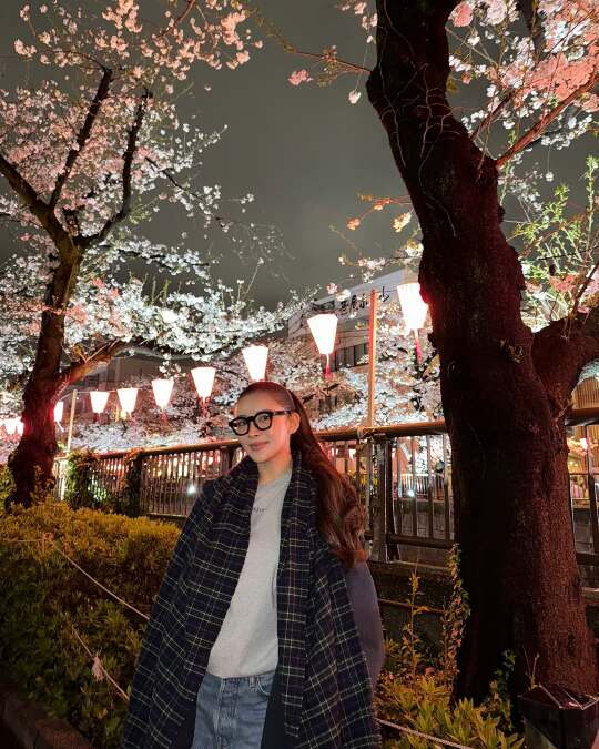 看了夜樱🌸晚上的樱花太美了
