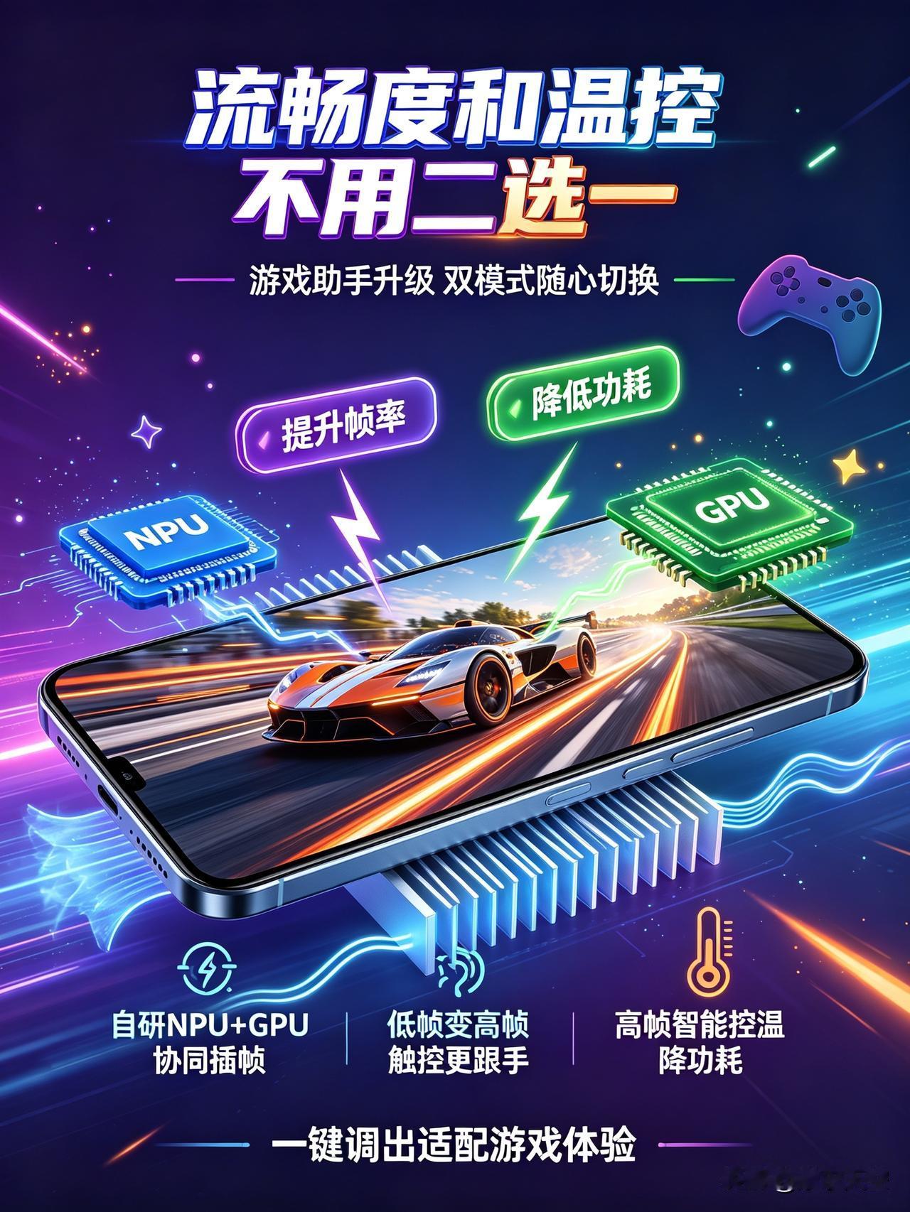 终于不用在流畅度和温控之间二选一了🎮
荣耀这次游戏助手的升级太实用，自研NPU