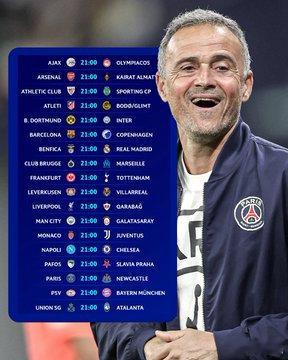 所有欧冠比赛都将于周三同一时间进行，排名第三和第十五的球员之间仅有三分之差。😱