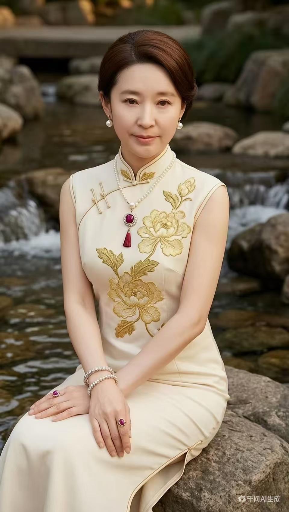 殿前欢·旗袍雅韵
锦裁裳，
东方姝丽着旗袍。
立领修颈纤腰俏，
隐掩容瑕。
苏工