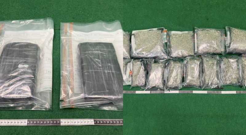 #内地男女行李藏毒入境香港被拘#【内地男女行李藏毒入境香港被拘捕！检获市值255