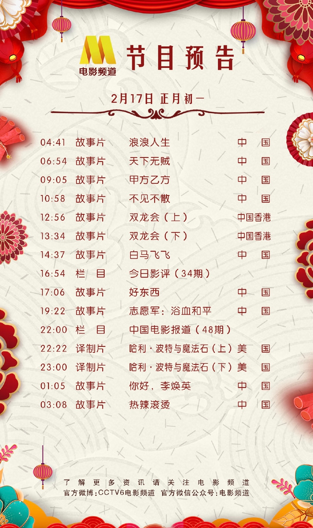 CCTV 6今晚正在播放《哈利·波特与魔法石》，马年马尔福来！ 