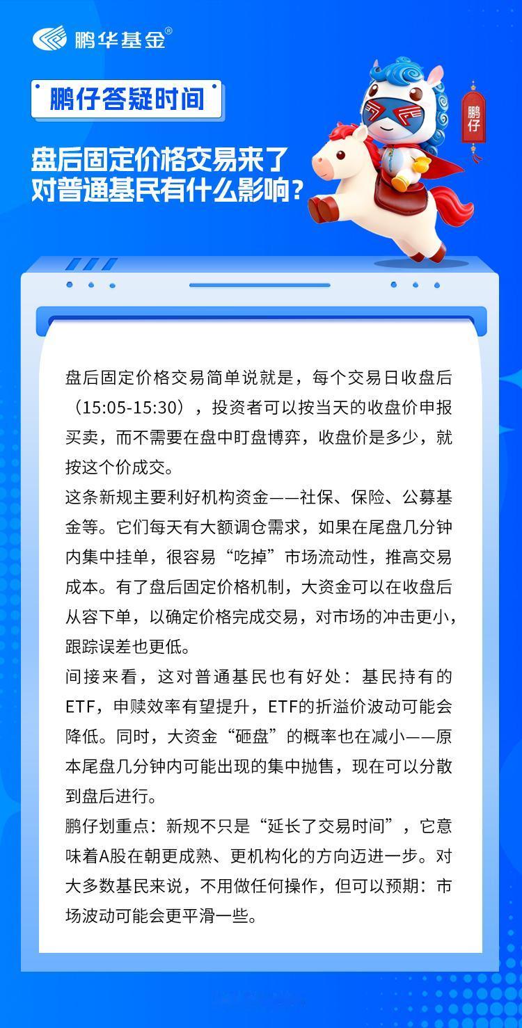 4月24日，沪深北三大交易所发布新规：7月6日起，“盘后固定价格交易”从科创板、