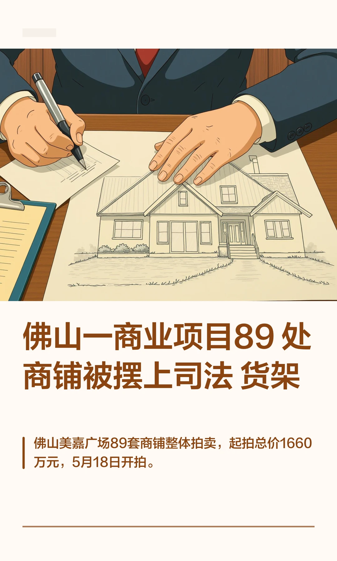 佛山一商业项目89处商铺被摆上司法货架