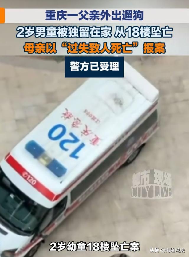重庆，男子出门遛狗，竟将2岁的孩子独自留在家中，12分钟后，孩子从18楼坠下离世