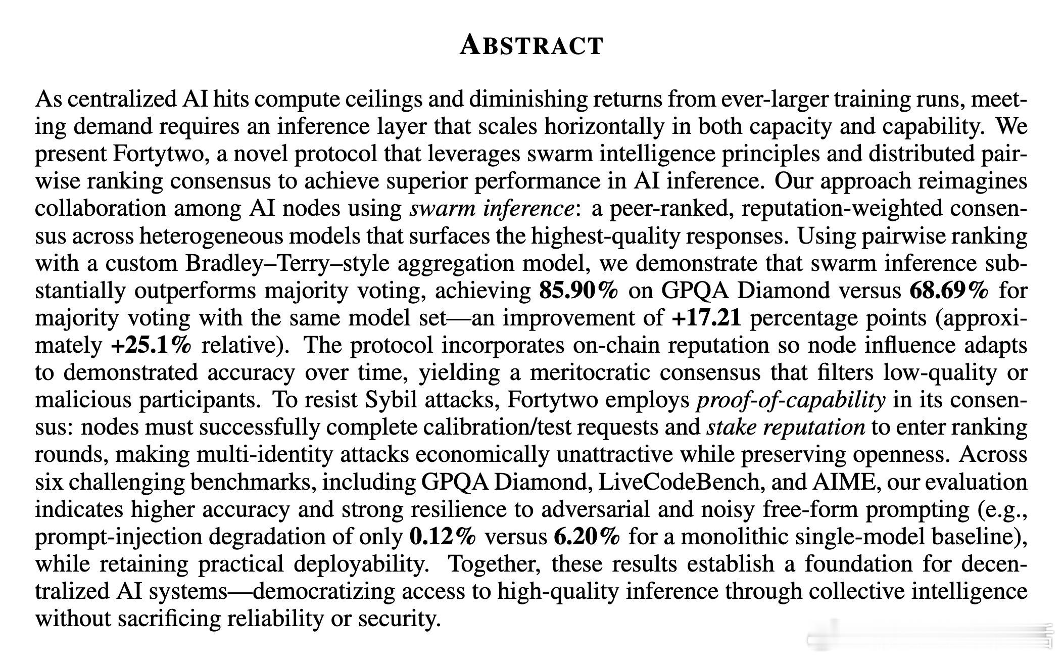 [LG]《Fortytwo: Swarm Inference with Peer