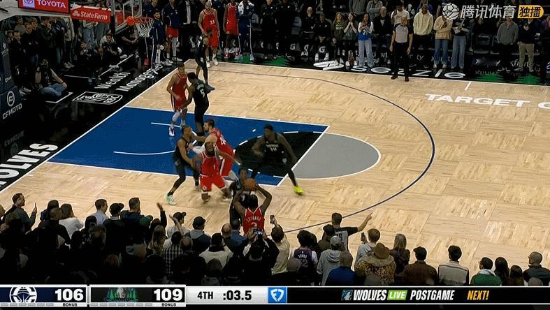 哈登绝平三分偏出，快船失去了最后的一线生机，森林狼完成了18分大逆转。此前屡屡犯