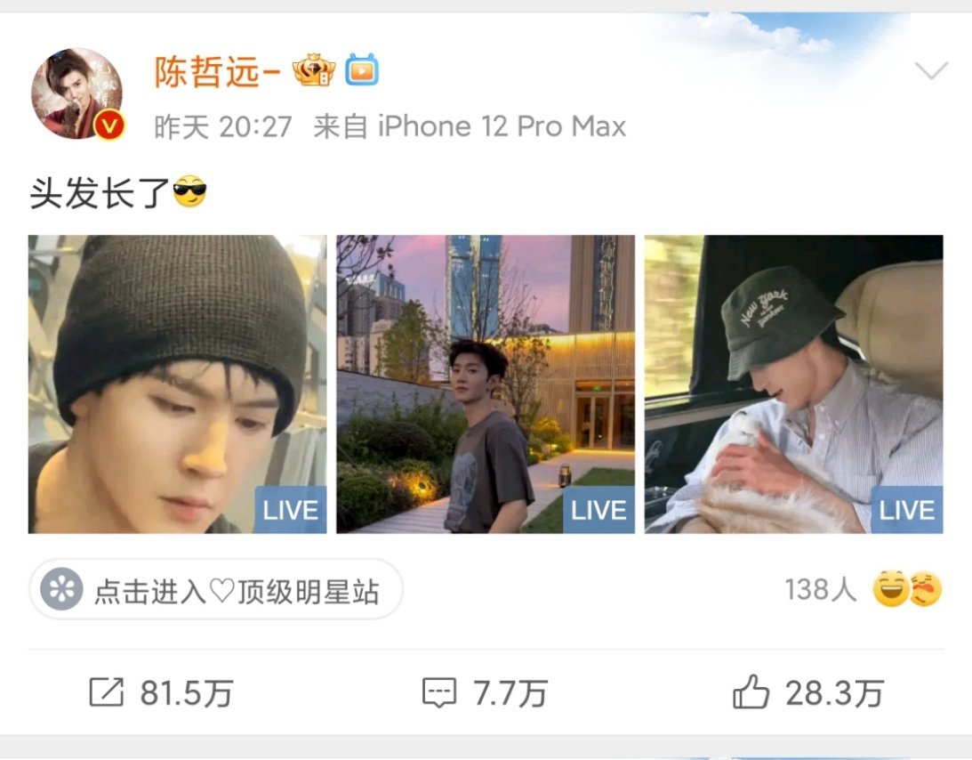 #陈哲远[超话]##陈哲远很爱报备一男的# 粉陈哲远稳稳的很安心😌😌干什么都
