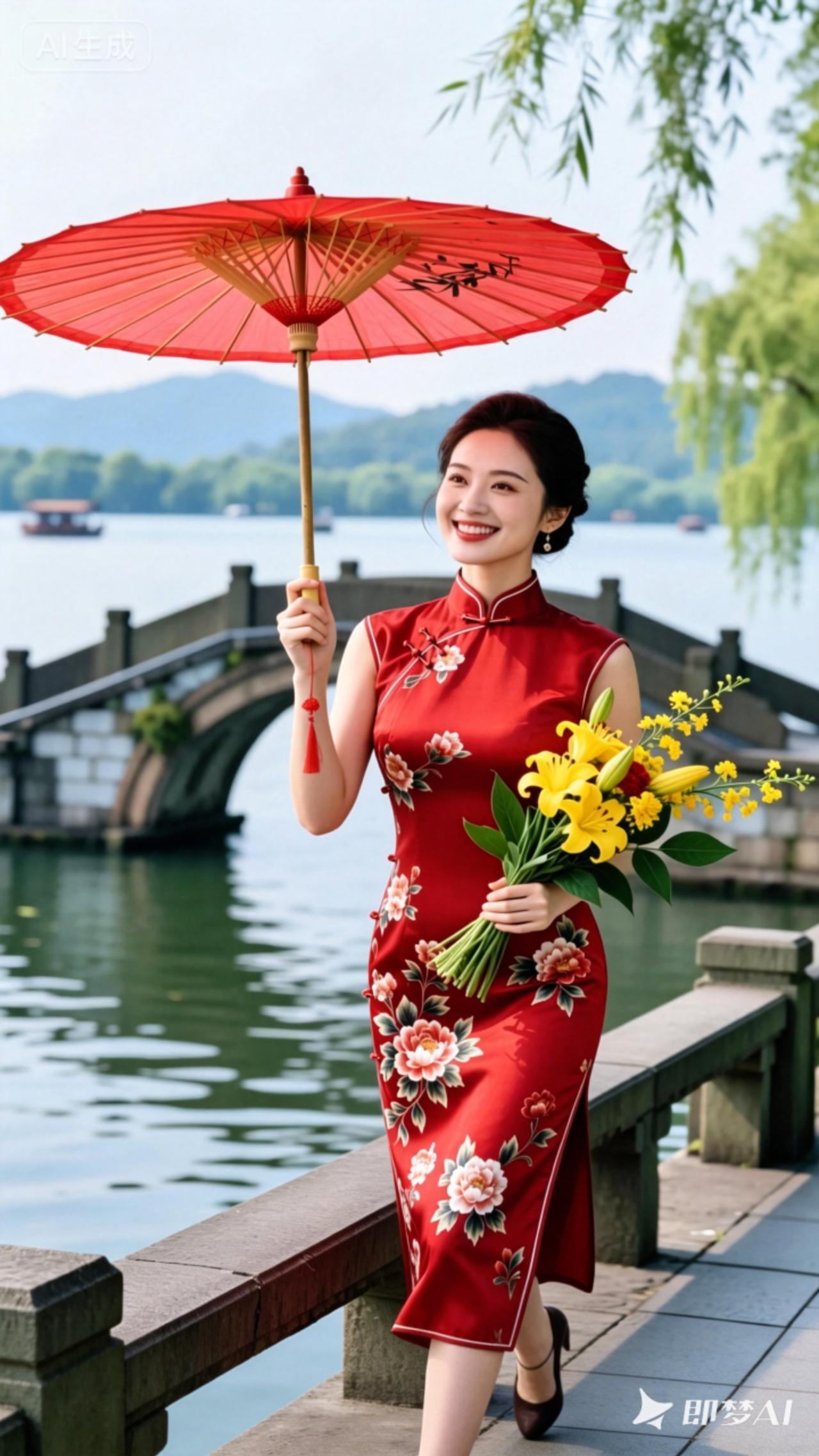 抖音玩法合伙人计划 情绪音乐玩法新风向 旗袍伞下风情 旗袍与伞的浪漫 一袭旗袍醉