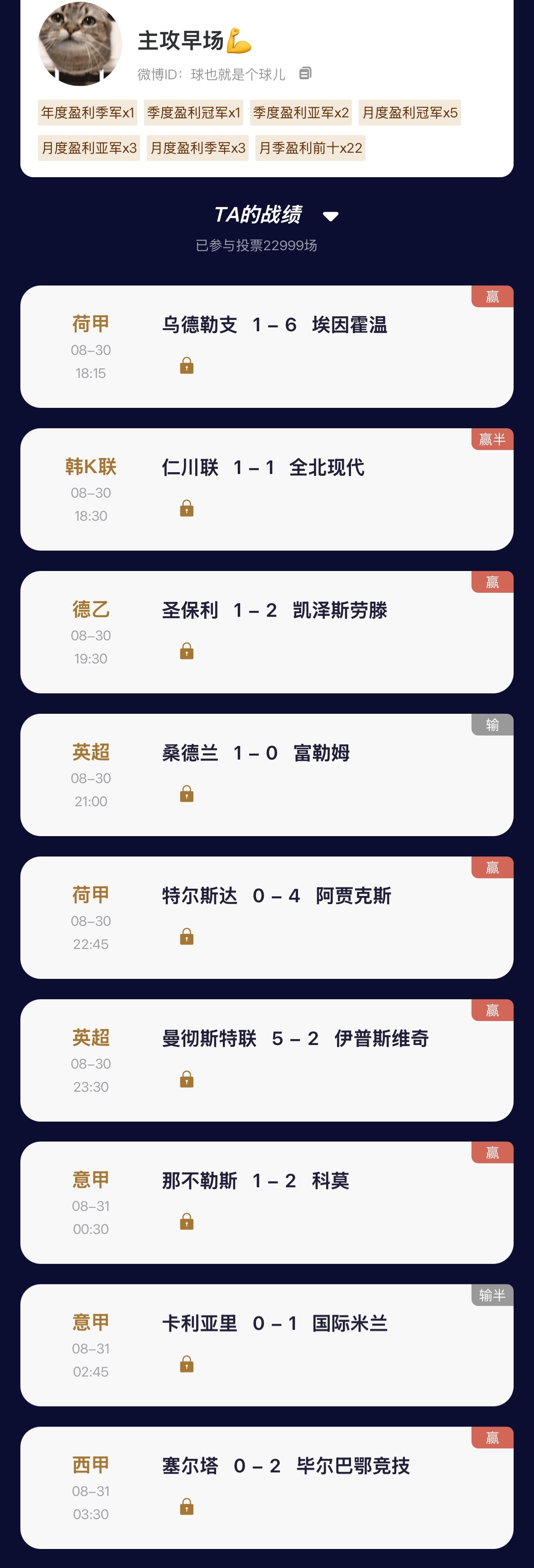 【“猜球”——民间高手】去年季冠 001单关交出9中7的高效答卷，竞彩总计24中