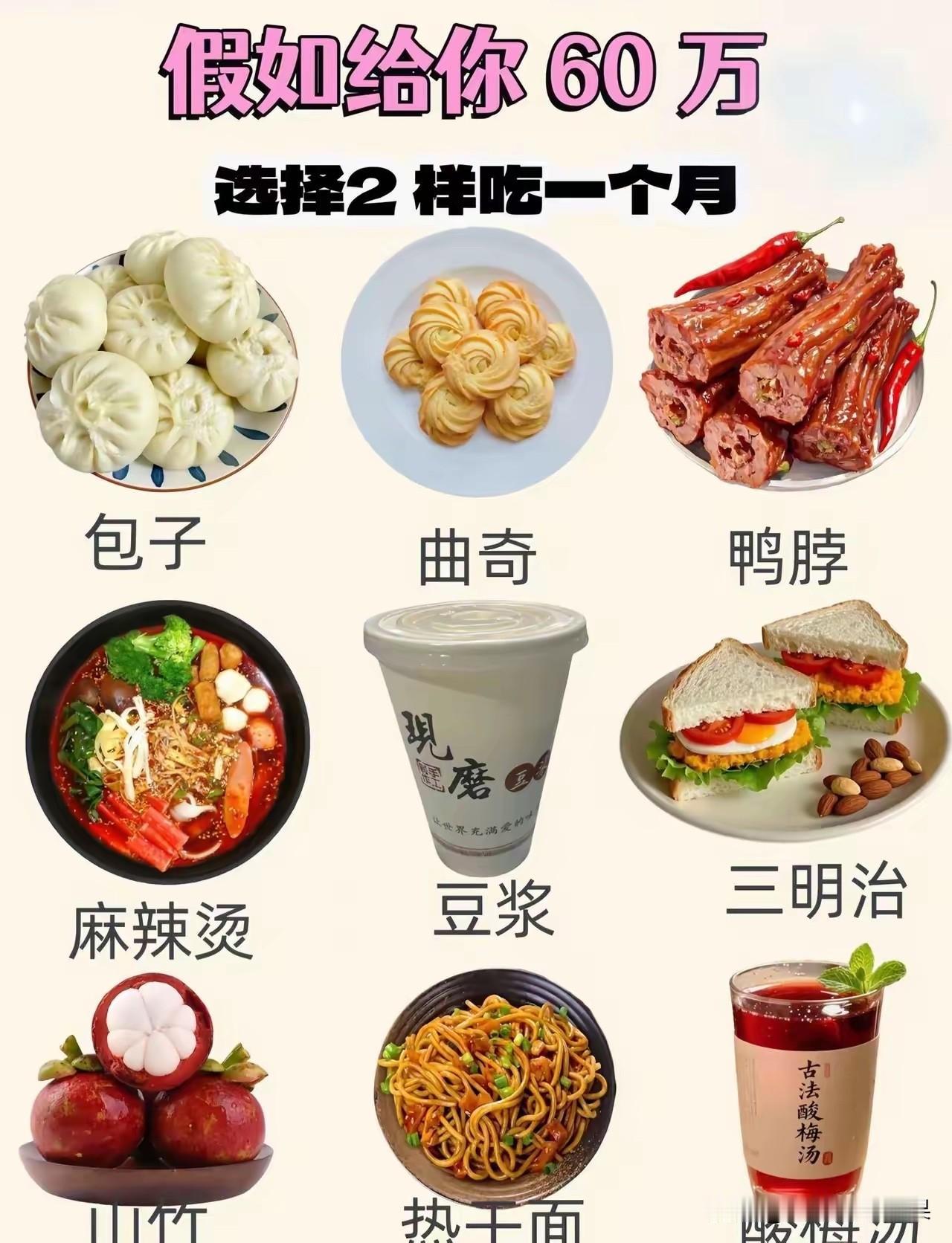 我敢打赌，99%的人，都是选麻辣烫和豆浆，不接受反驳。[我想静静][我想静静]