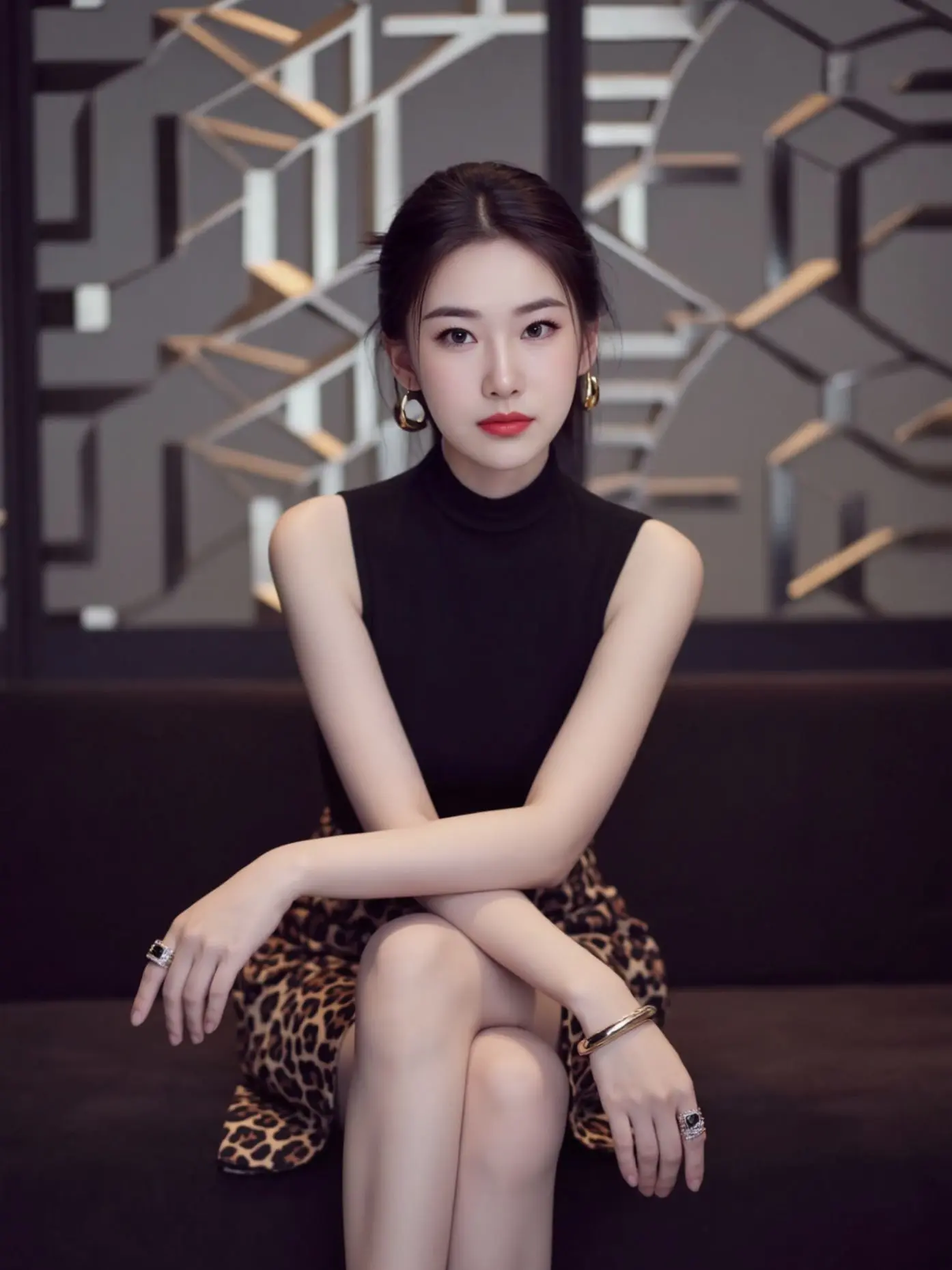 AI摩登坐姿照 ai创作