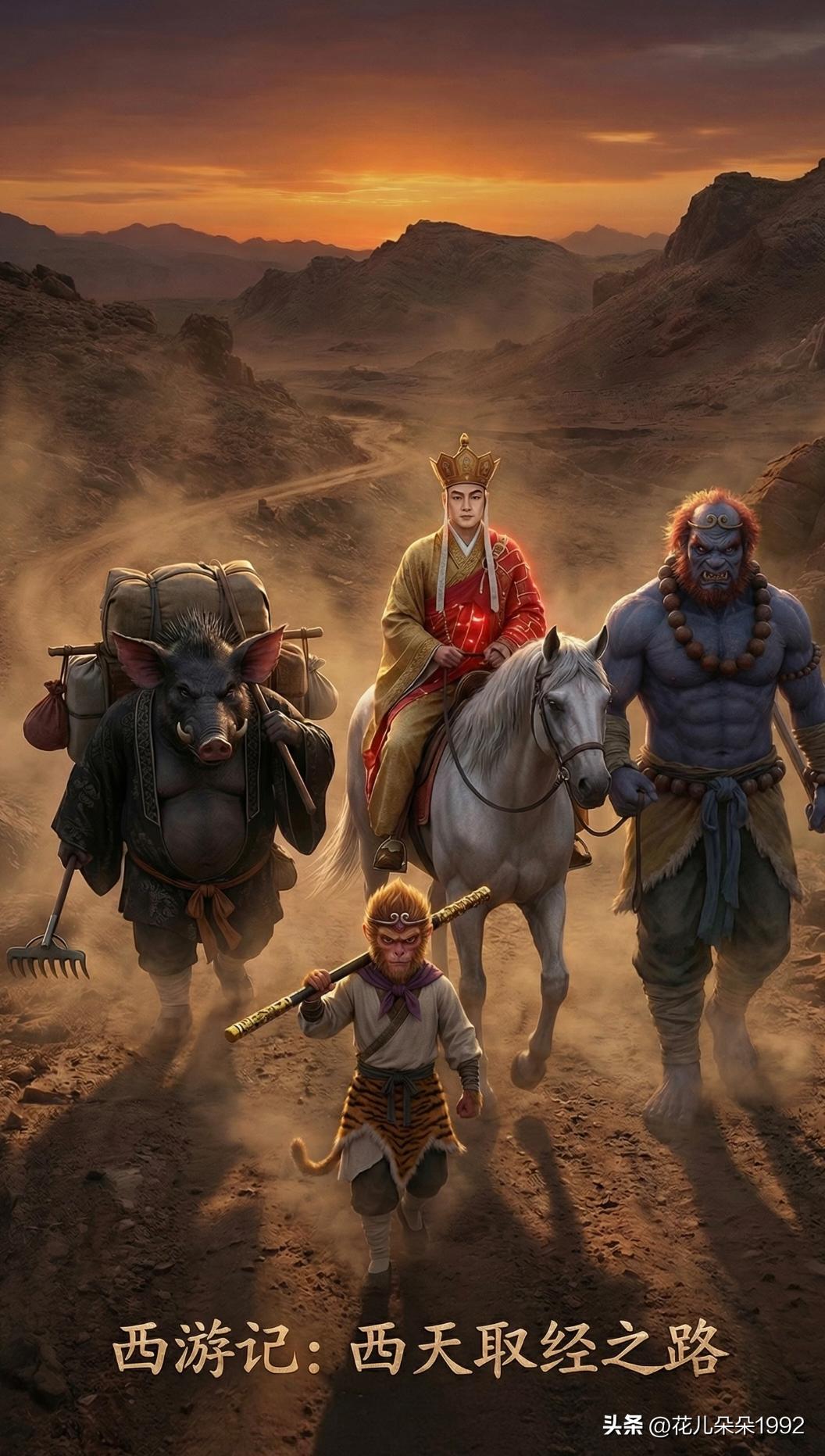 还原西游记唐僧师徒四人真实的身高和面目，他们这个面目狰狞的样子还能化到斋饭，真是