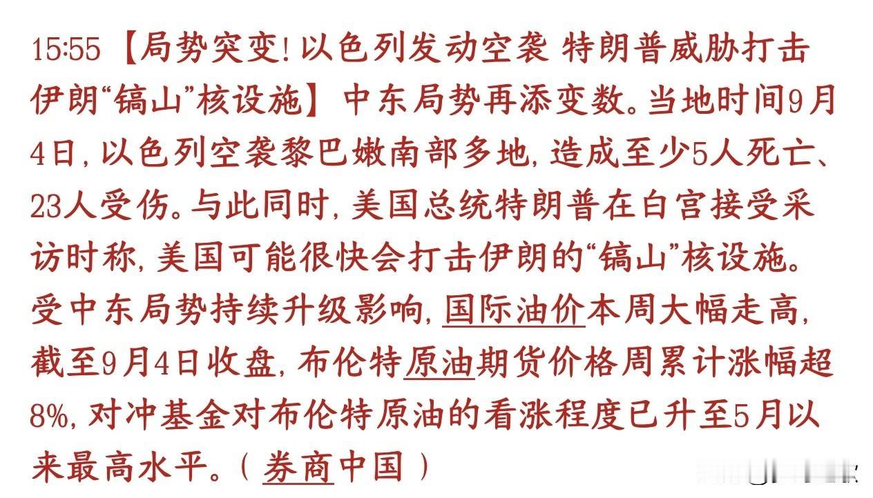 小以又搞事，美伊冲突再次升级，资本市场很受伤
 以色列搞事情，空袭了黎巴嫩南部，