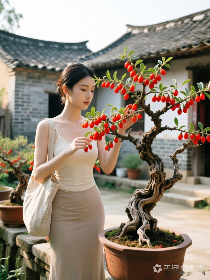 我养枸杞盆景完全是因为它取材方便，皮实容易成活，更关键还是因为省钱的原因，养死几