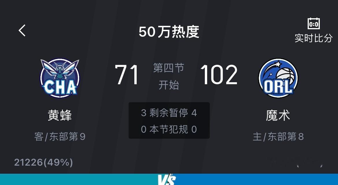兄弟们，这还有看的必要吗？魔术vs黄蜂
