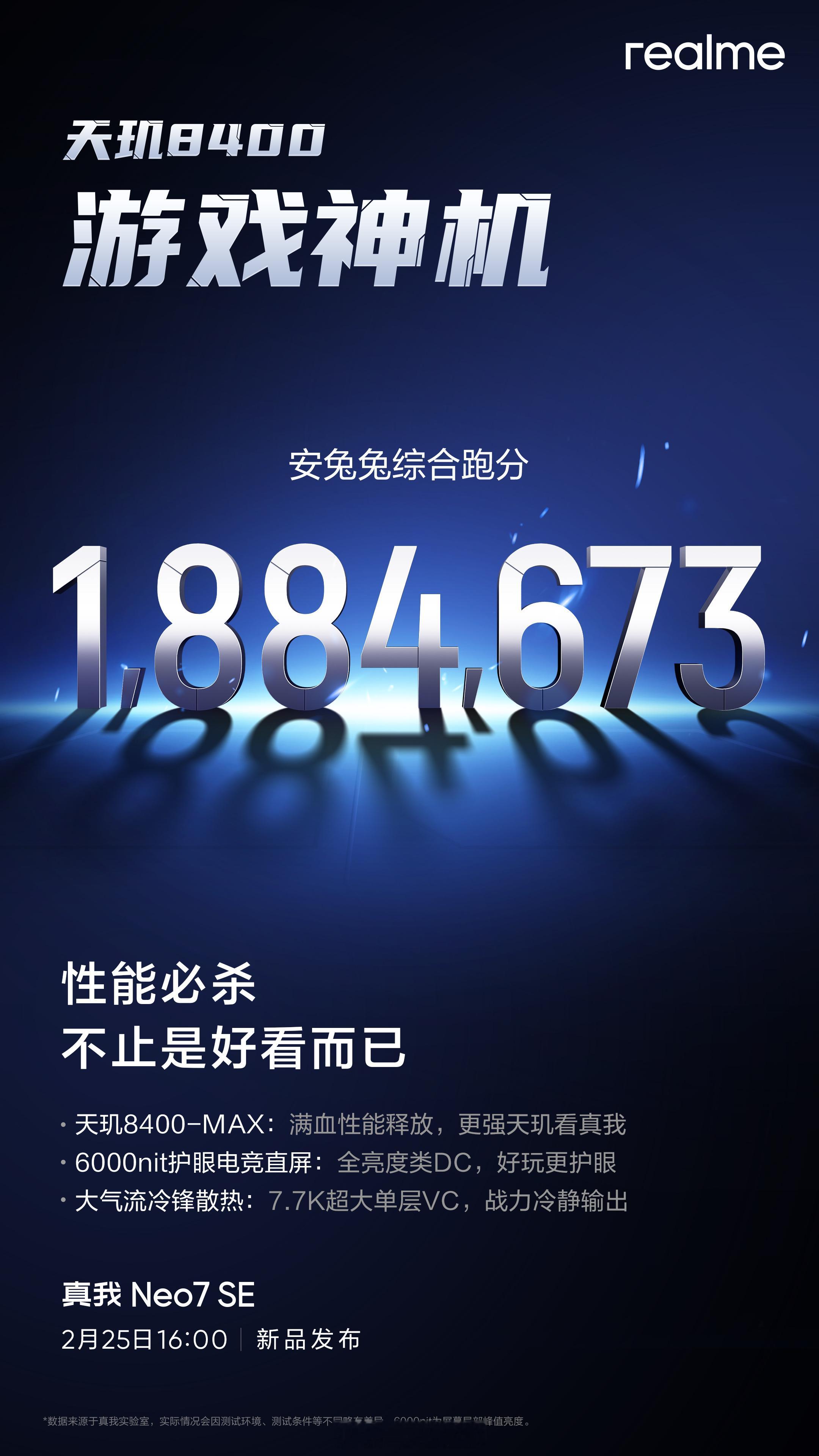 真我Neo7SE安兔兔跑分突破188万[举手] 