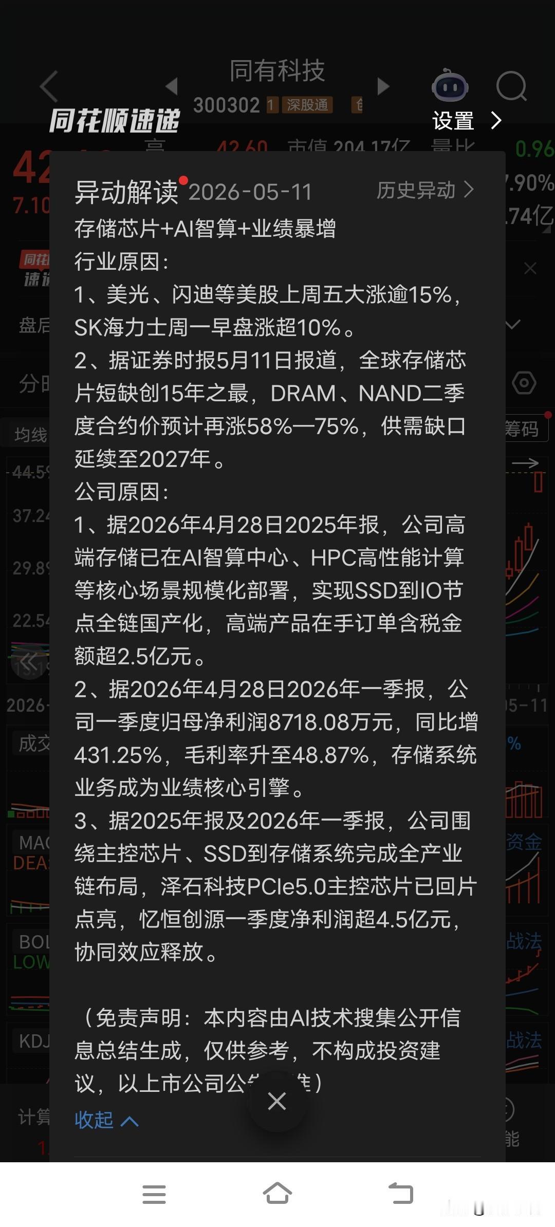 大牛股 -- 同有科技 300302