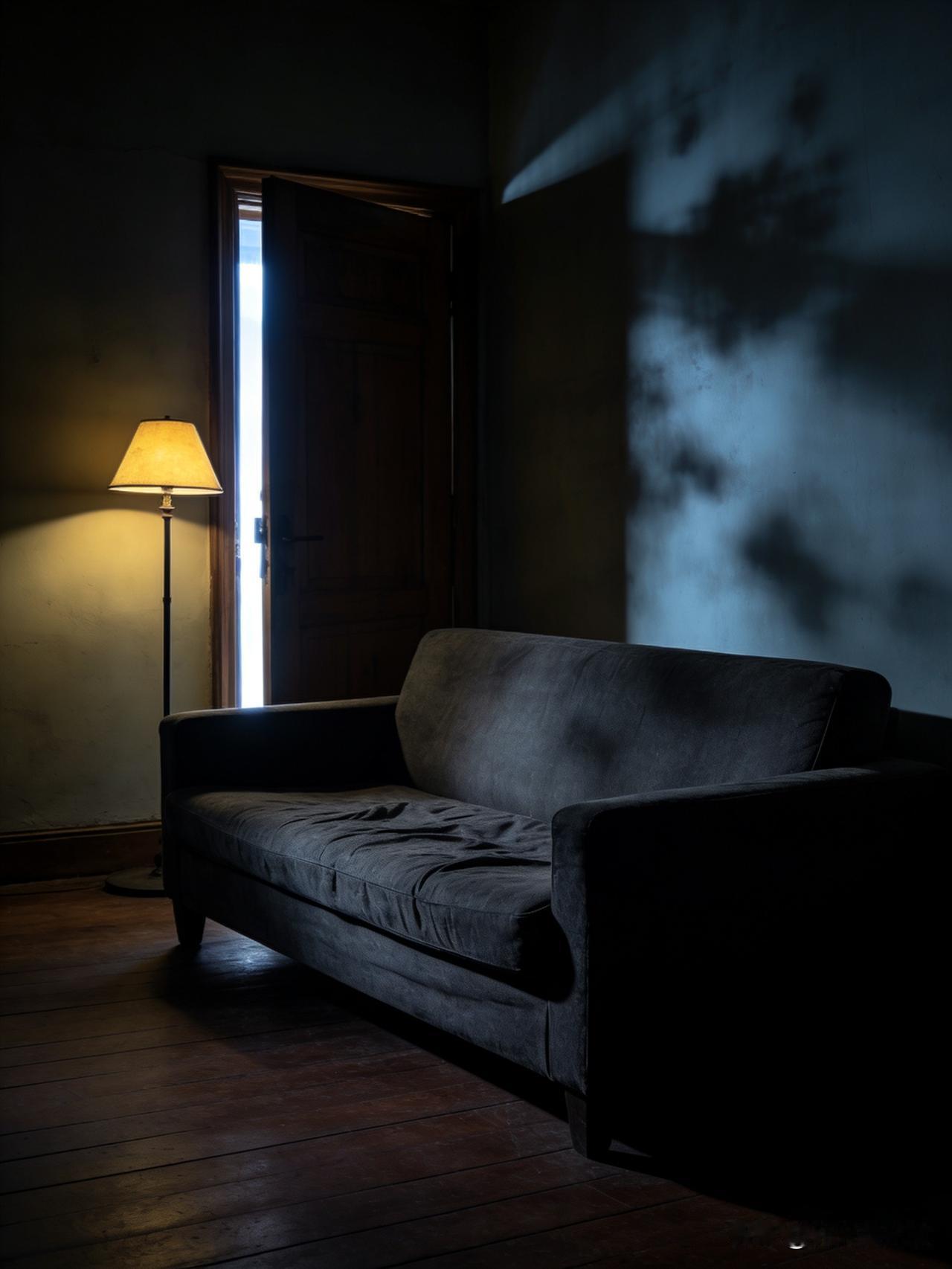 幸福的门
 
灯是亮的。
门是虚掩的。
沙发是空的。
 
风来了。
风走了。
风