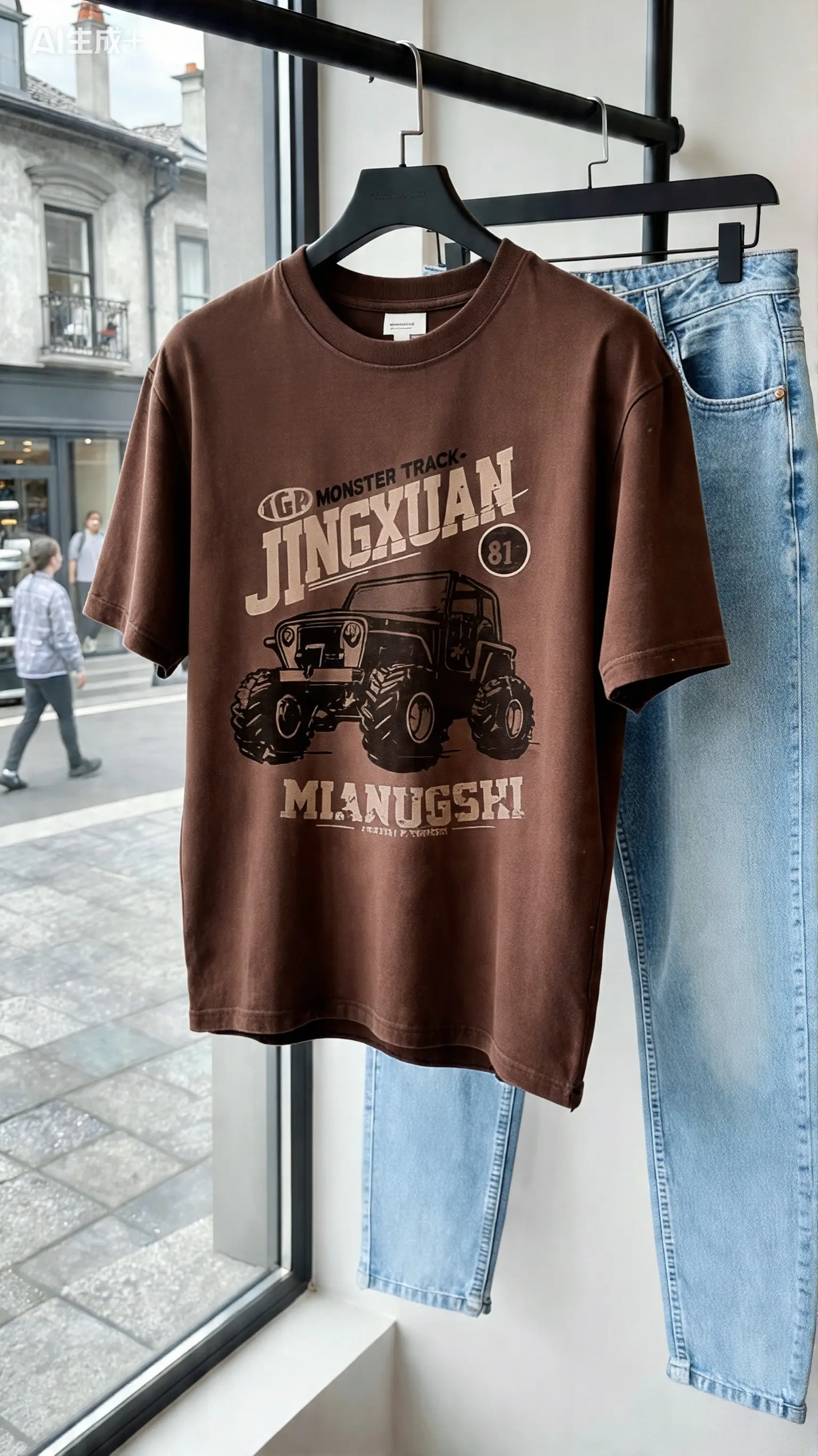 夏季休闲百搭机车款男短袖