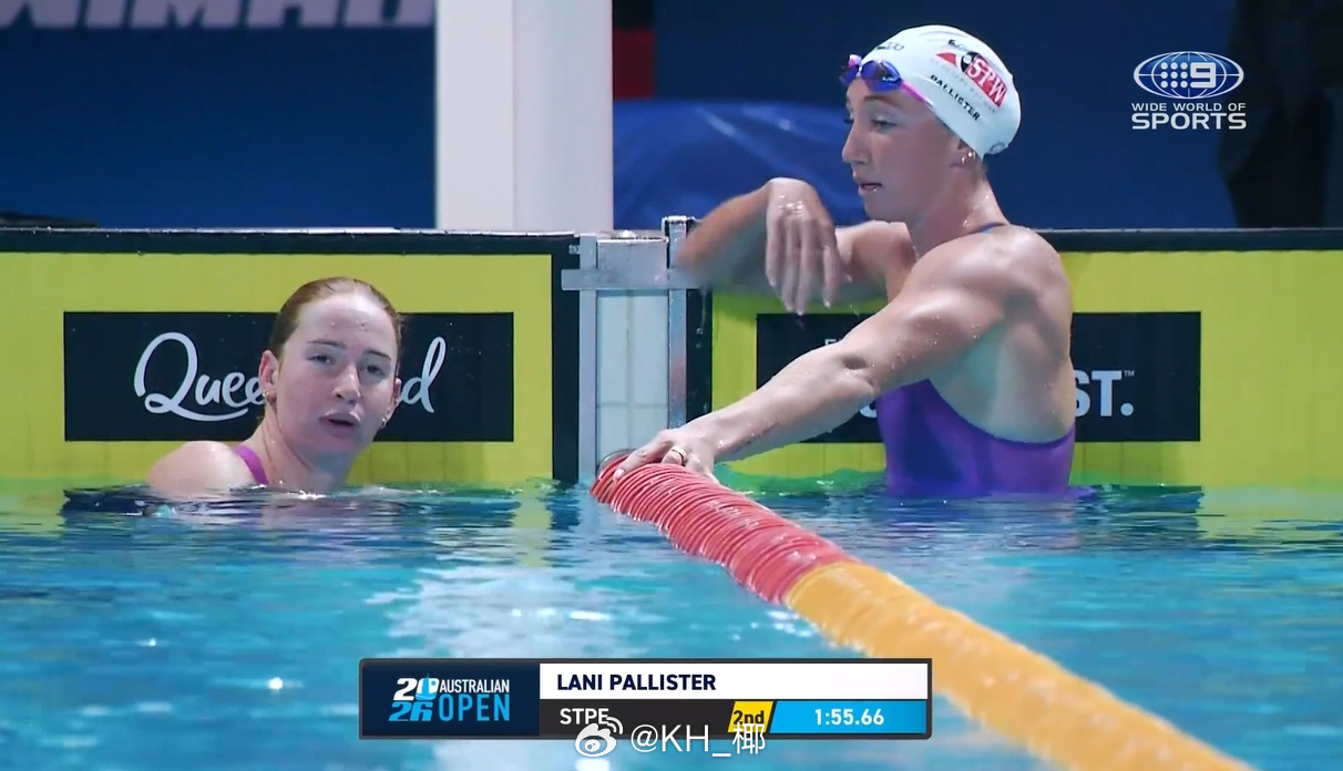 澳大利亚游泳公开赛 女200自决赛Mollie 1:53.69Pallister