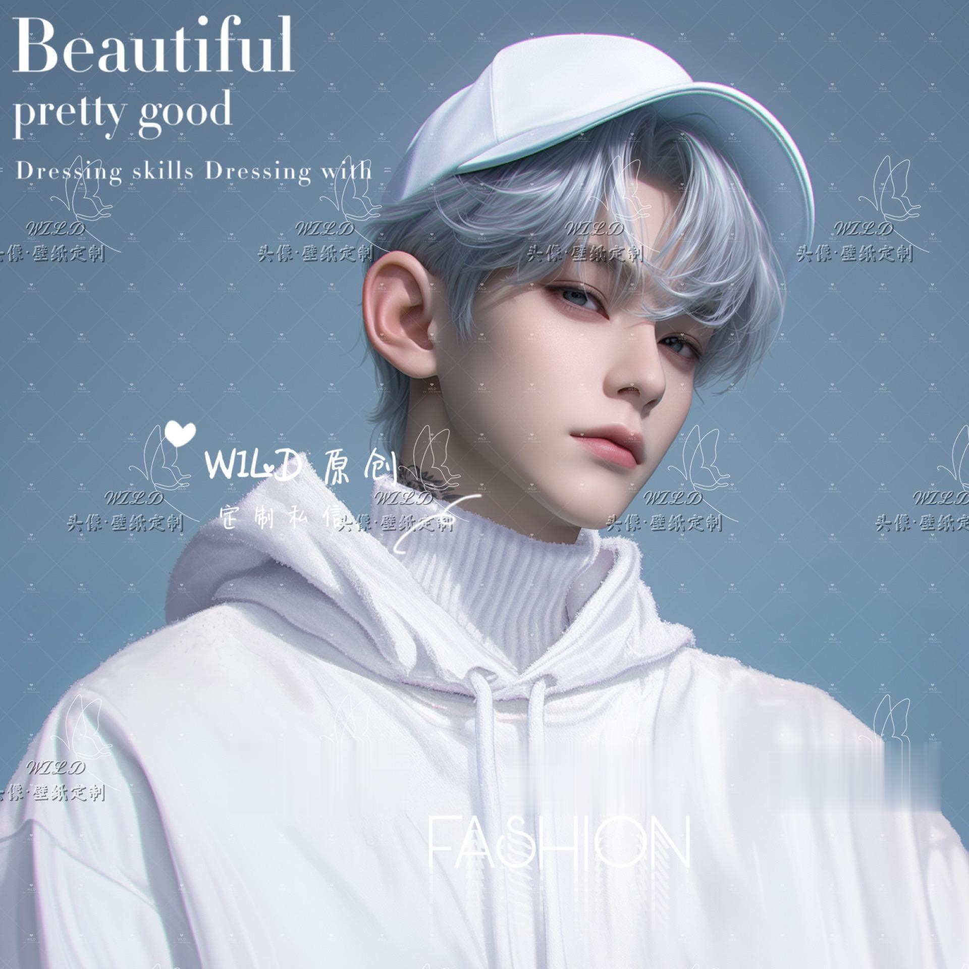 白色男生头像。