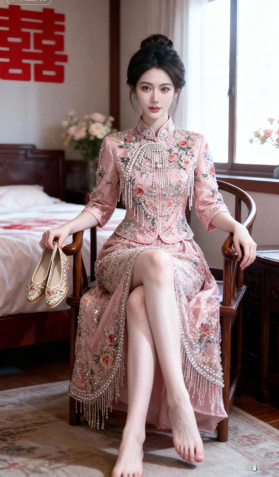 最美旗袍新中式旗袍美女 旗袍古典美女 旗袍美人照 美女旗袍照 新娘！红妆美人坐，