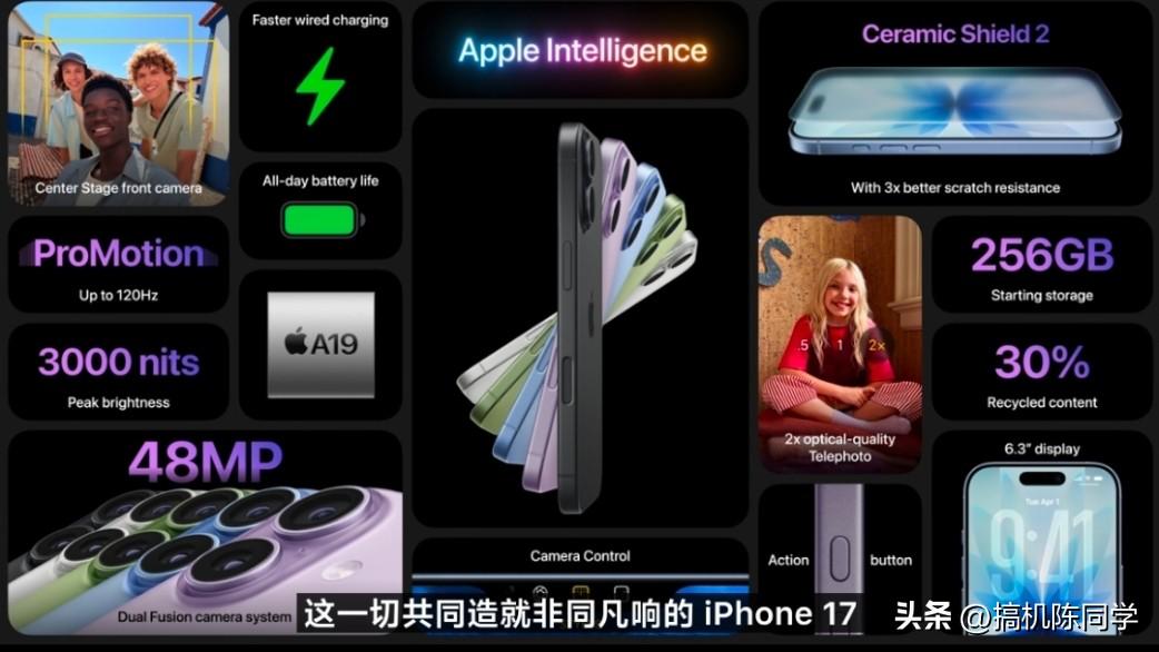 说好不熬夜，昨晚还是看完了2025苹果秋季发布会。先来说下最受瞩目的新品手机，各
