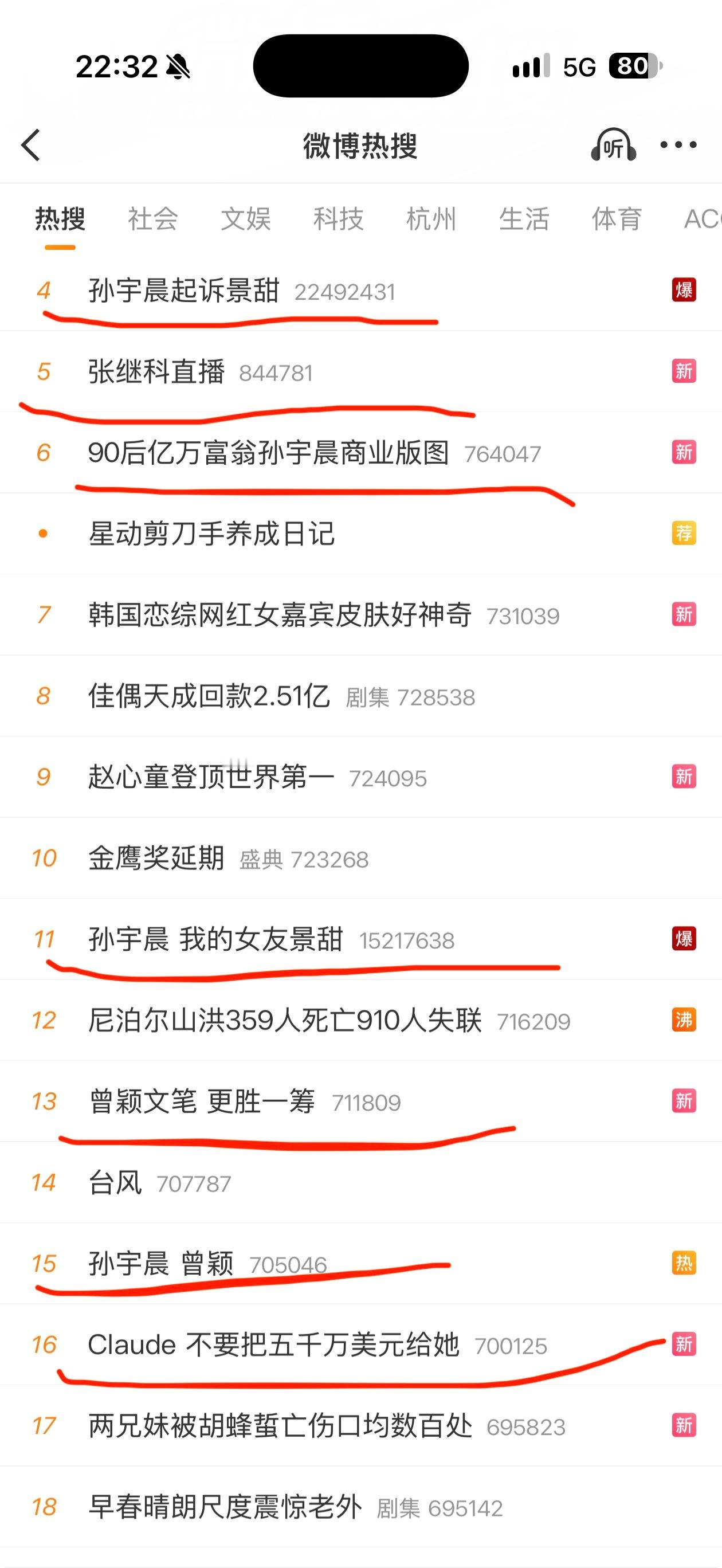 张继科直播 孙宇晨起诉景甜今天咱们电盒校长群里还在讨论微博真就是一个八卦，吃瓜的