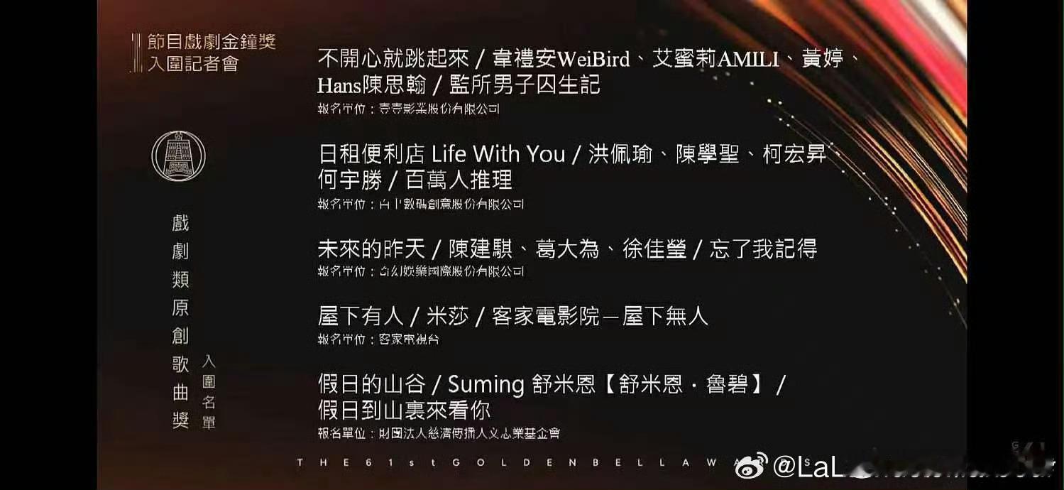 从词曲到演唱皆见用心，徐佳莹入围金钟奖戏剧类原创歌曲奖，好音乐值得这份入围的荣誉