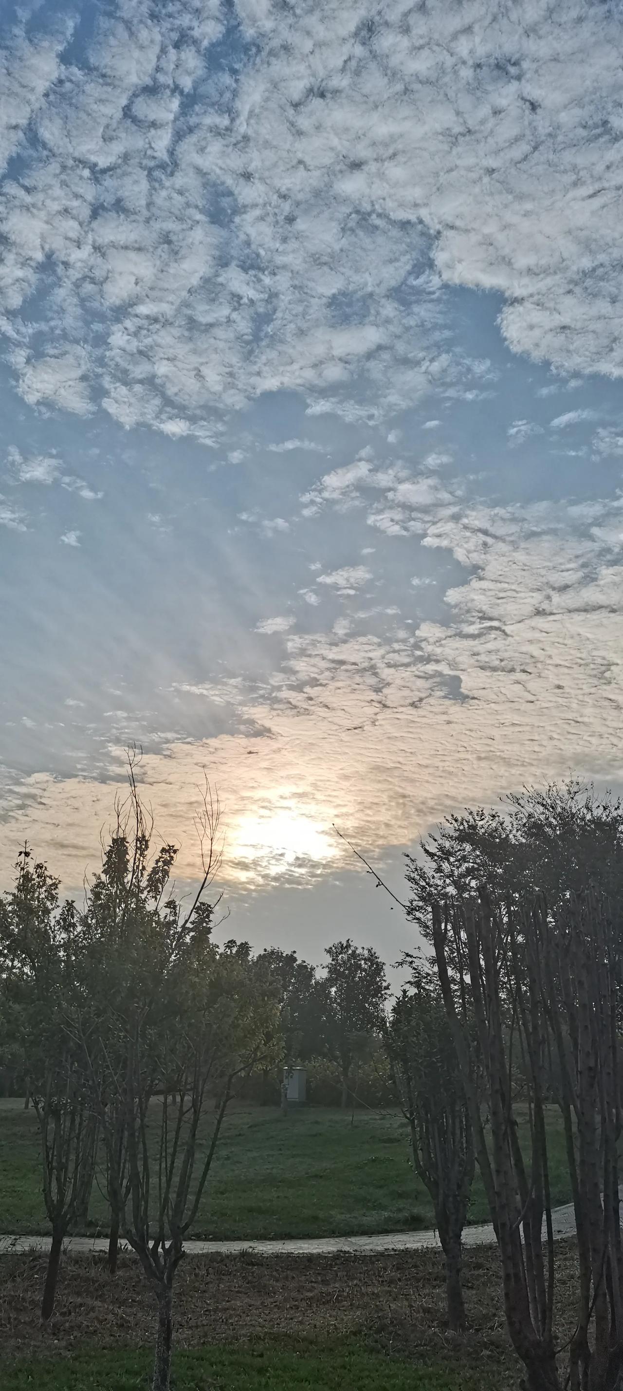 今天早上7点郑州西流湖
上空的天空是不是很壮观！
也想看看你手机里的天空？