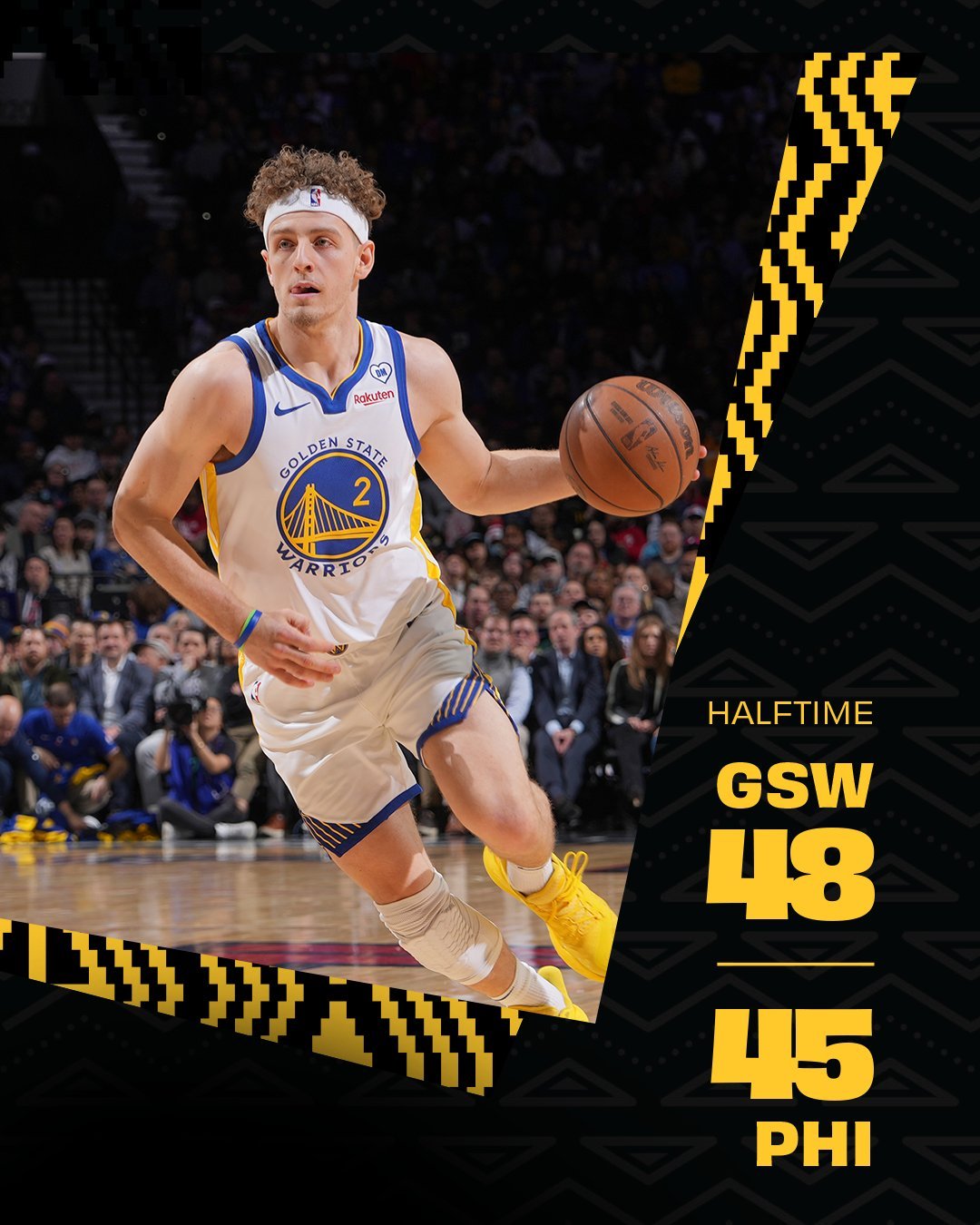 半场结束 勇士反超三分库里下半场发挥一波 能赢#转发接龙开新年##勇士vs76人