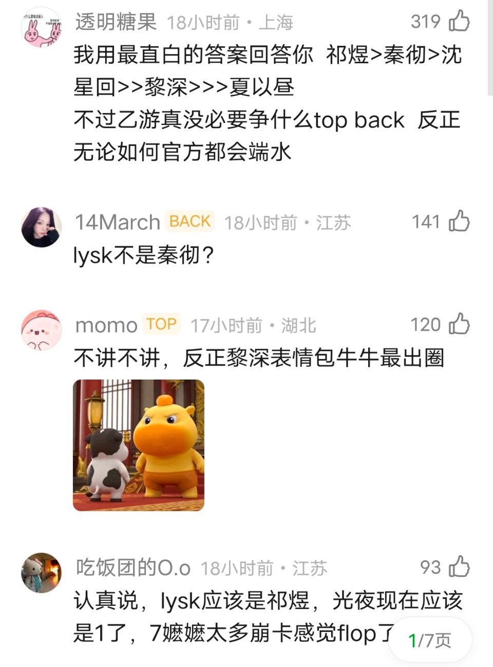 恋与深空和光夜这俩乙游现在的top分别都是谁啊？ 