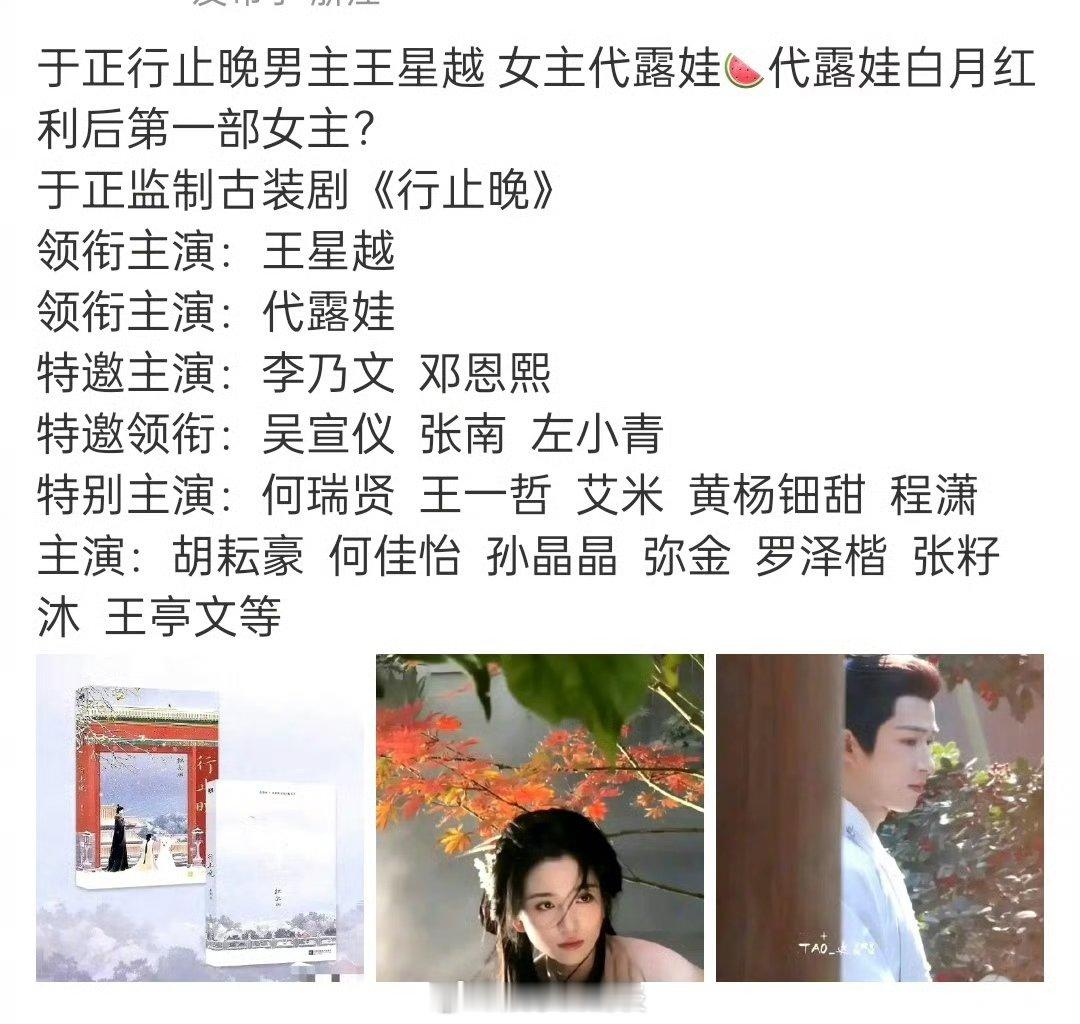 于正否认行止晚网传阵容  谁懂，《行止晚》网传阵容被于正打假，王星越男主确定，女