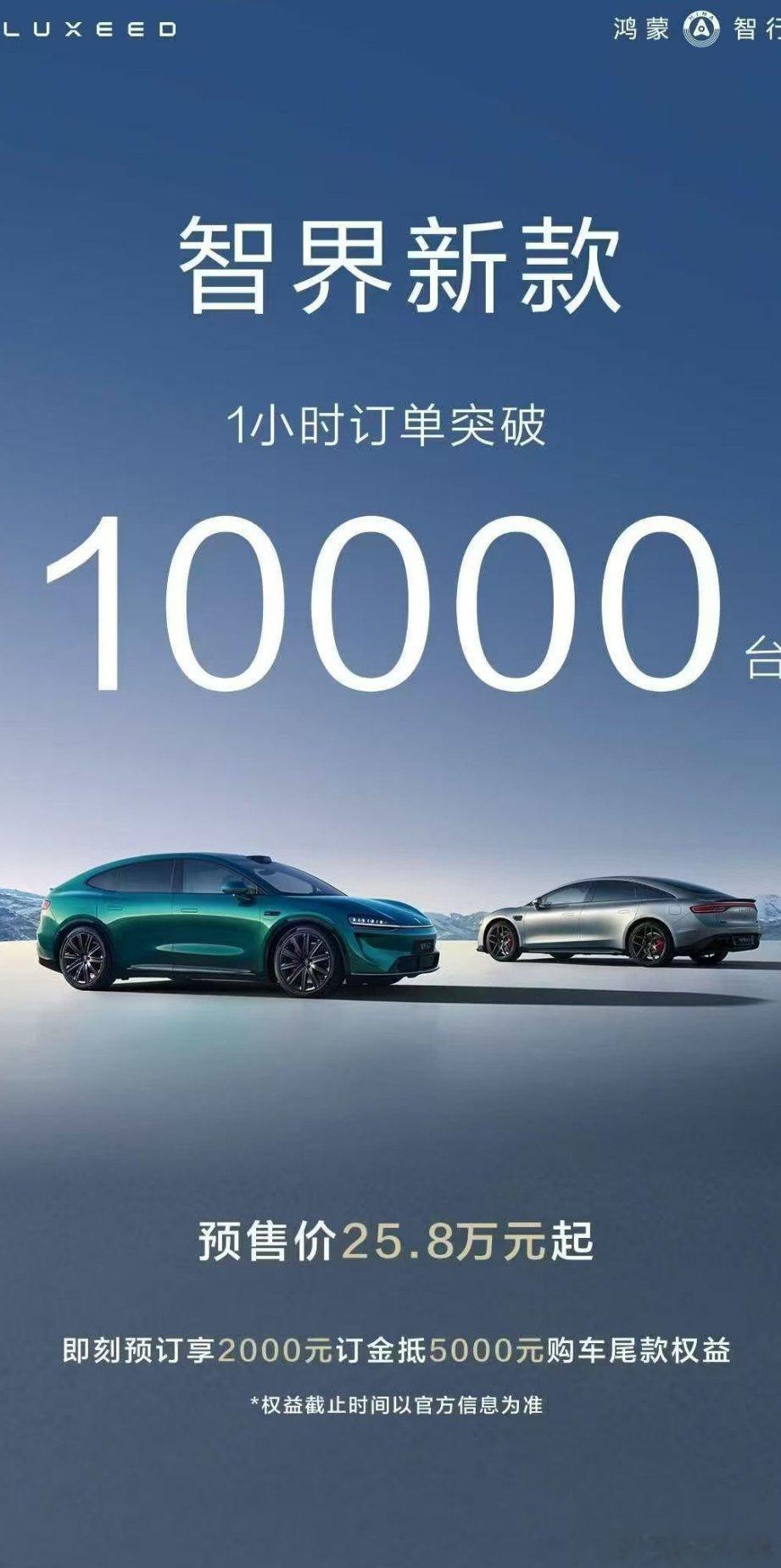 1小时订单突破1万智界能否打赢这个翻身仗？咱看看最终交付鸿蒙智行智界 ​​​
