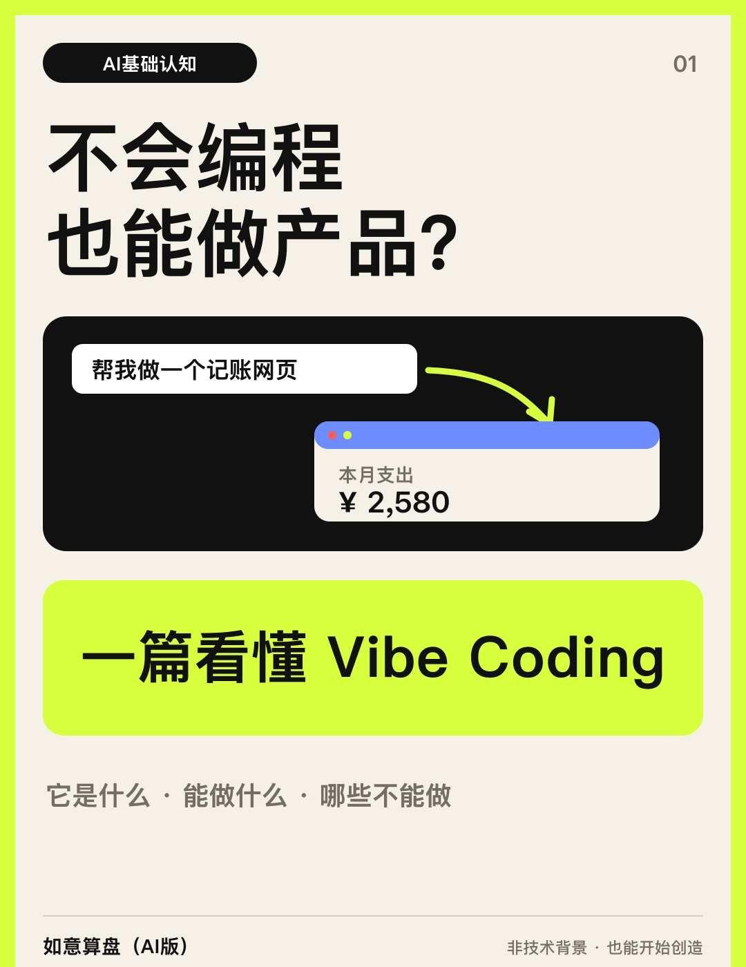 用AI做产品01｜Vibe Coding入门
我从2024年开始接触Vibe C