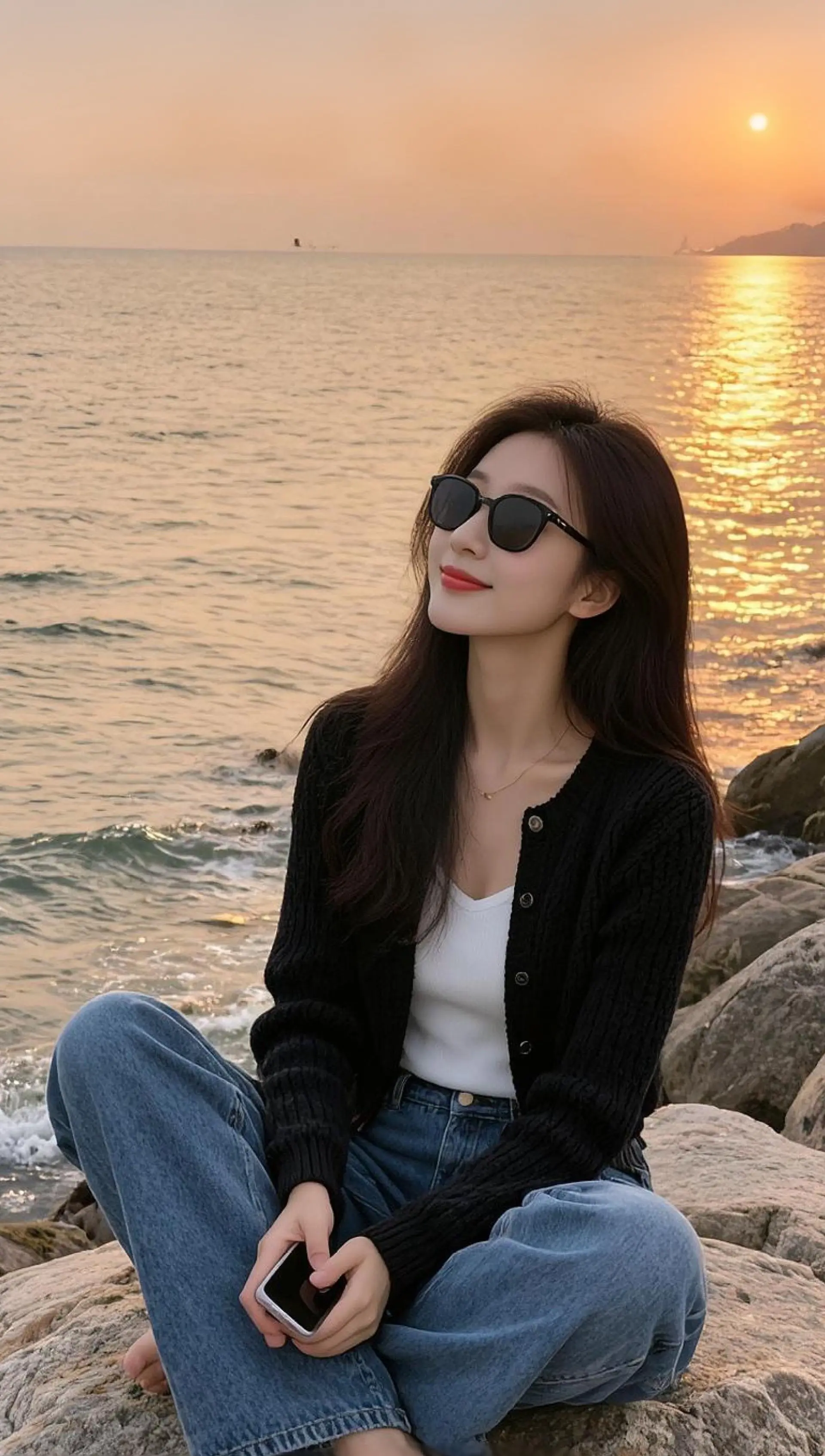 AI海边落日照 随变ai随便玩