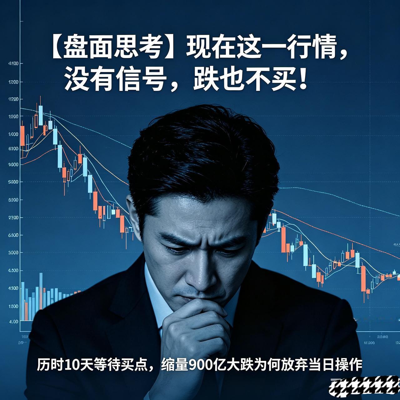 【盘面思考】现在这一行情，没有信号，跌也不买！历时10天等待买点，缩量900亿大