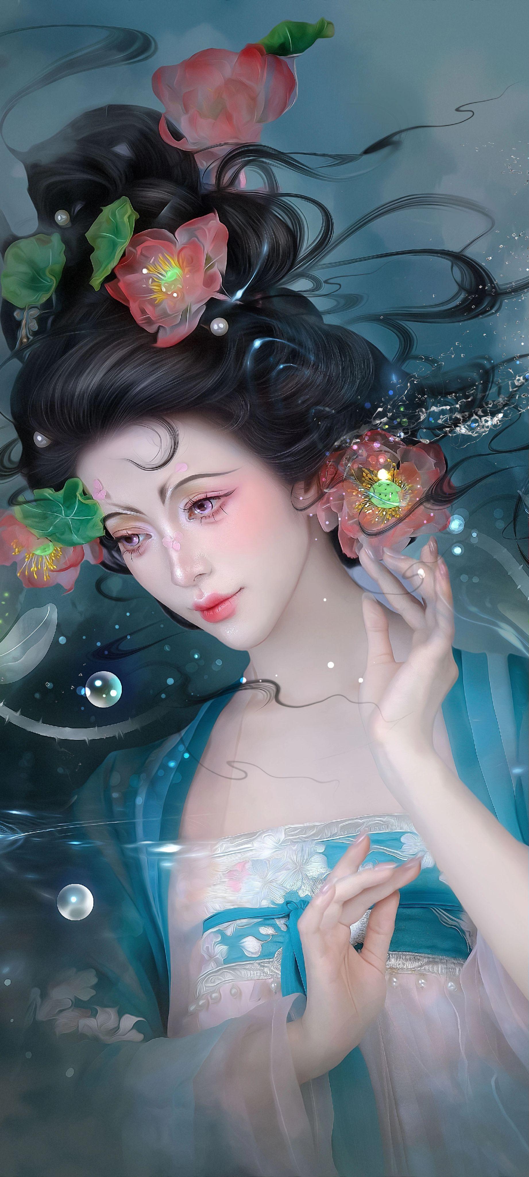 拍到了一只刚成人形的荷花仙。久违的插画风